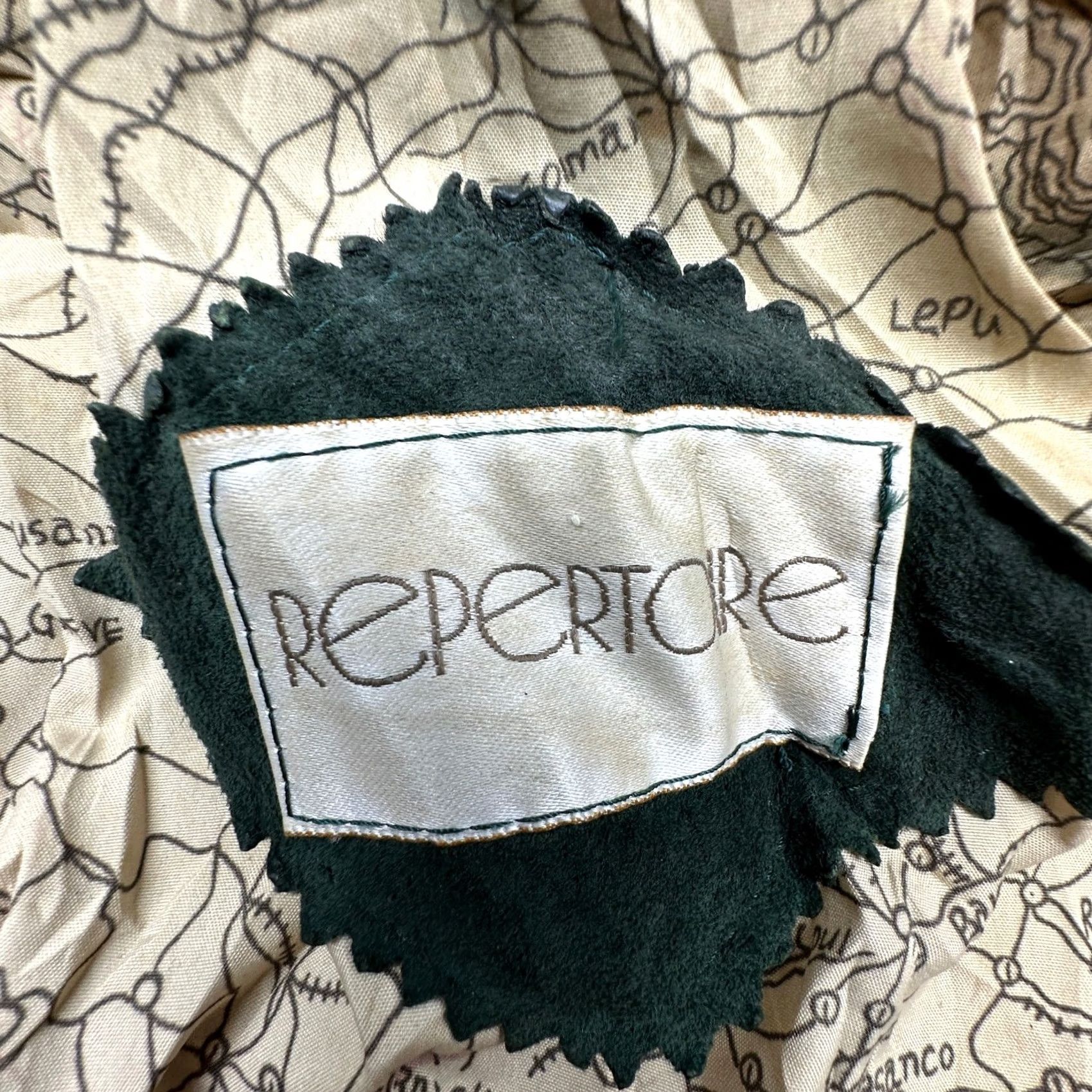 Vintage VINTAGE Repertoire Leather Bomber Aviator Flight Jacket Mens XL Green Map Lined Size US XL / EU 56 / 4 - 3 Thumbnail