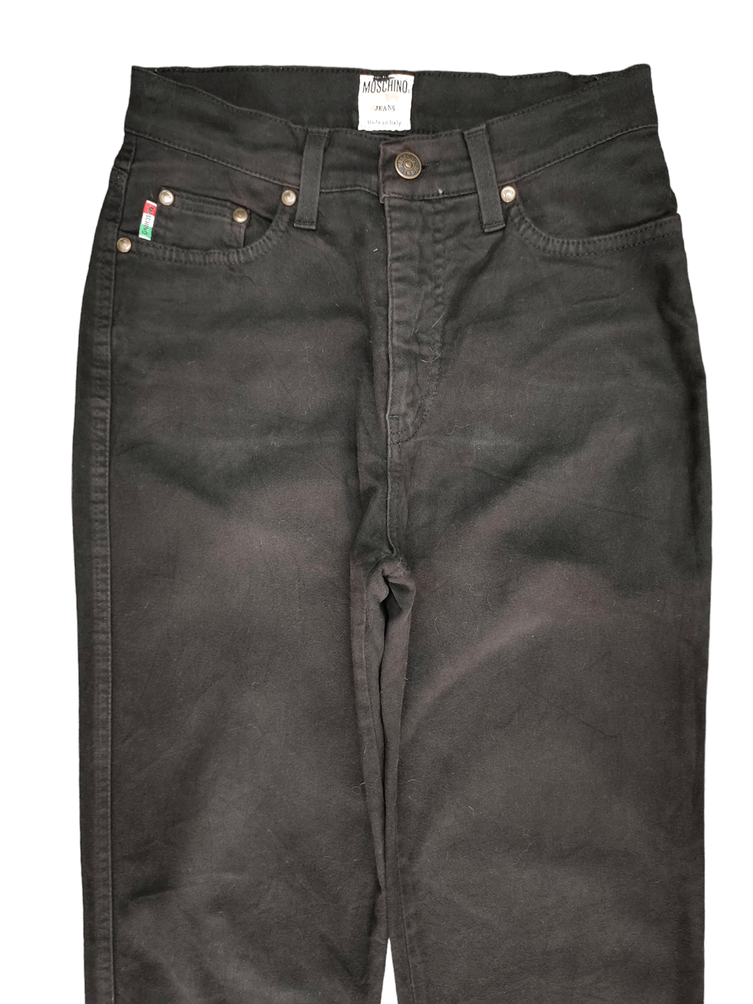 Moschino Vintage 90s Moschino Black Denim Pants High Rise Size US 27 - 2 Thumbnail