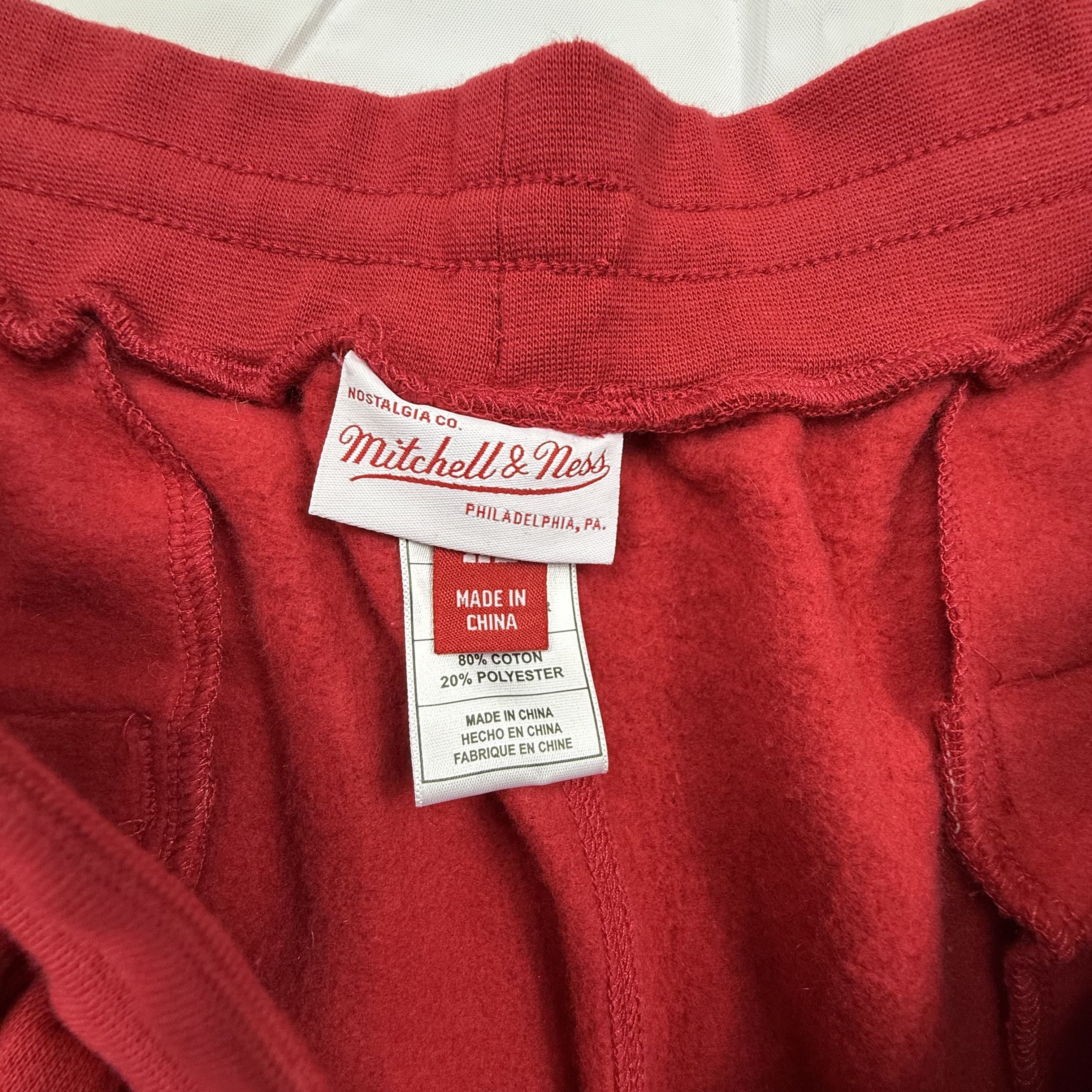 Mitchell & Ness Mitchell & Ness Mens XL Red Fleece Jogger Sweatpants Size US 40 / EU 56 - 4 Thumbnail