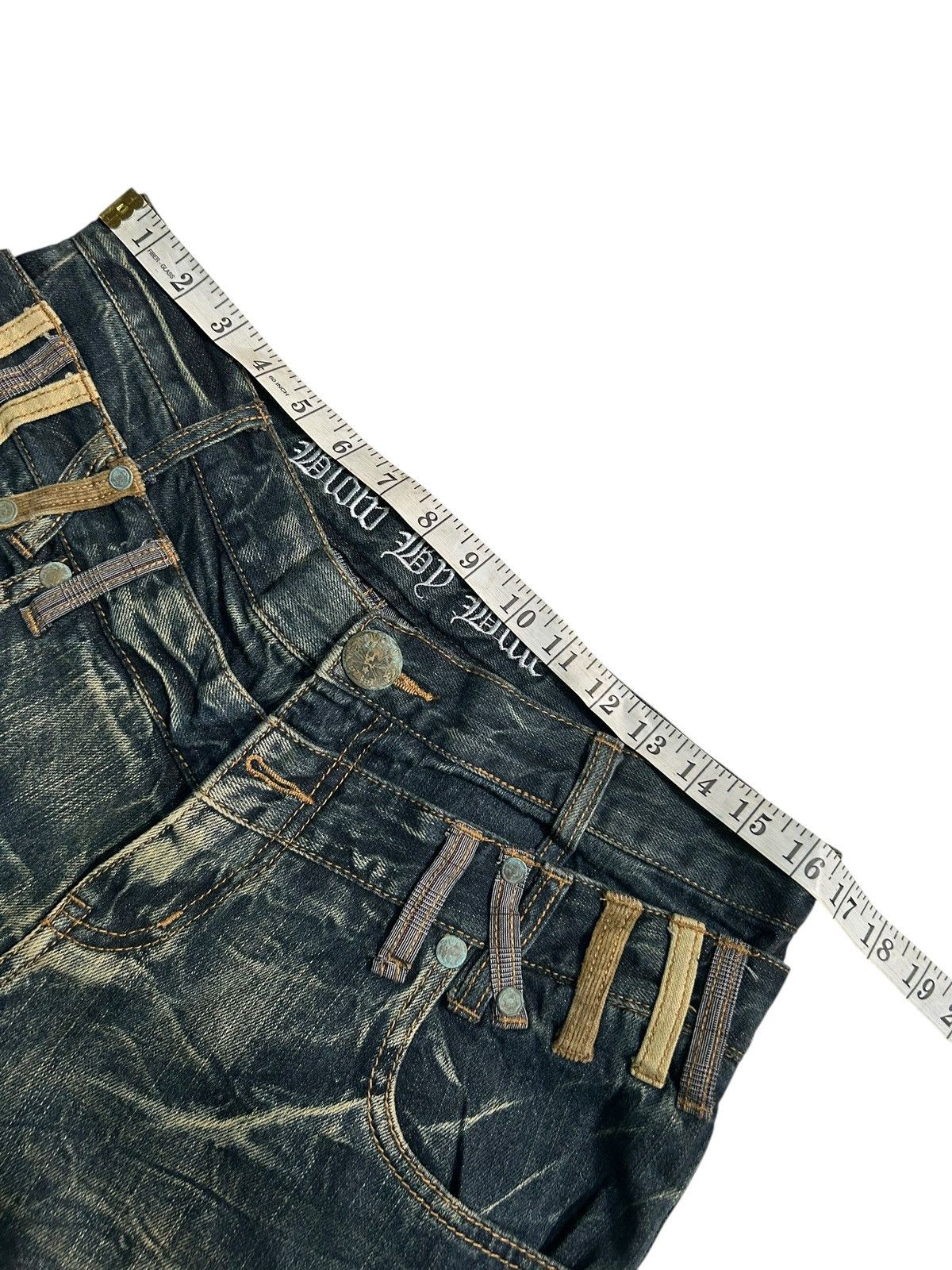 Japanese Brand × Kapital × Vintage Double Waist Skull Japanese Punk Style Denim Jeans Size US 33 - 19 Thumbnail
