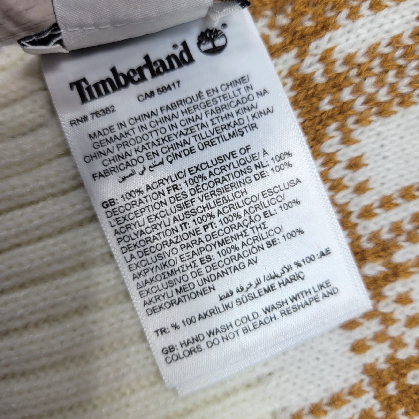 Timberland VINTAGE Timberland Scarf Women Beige Brown Buffalo Plaid Knit One Size NWT 10×66 In Size ONE SIZE - 6 Thumbnail
