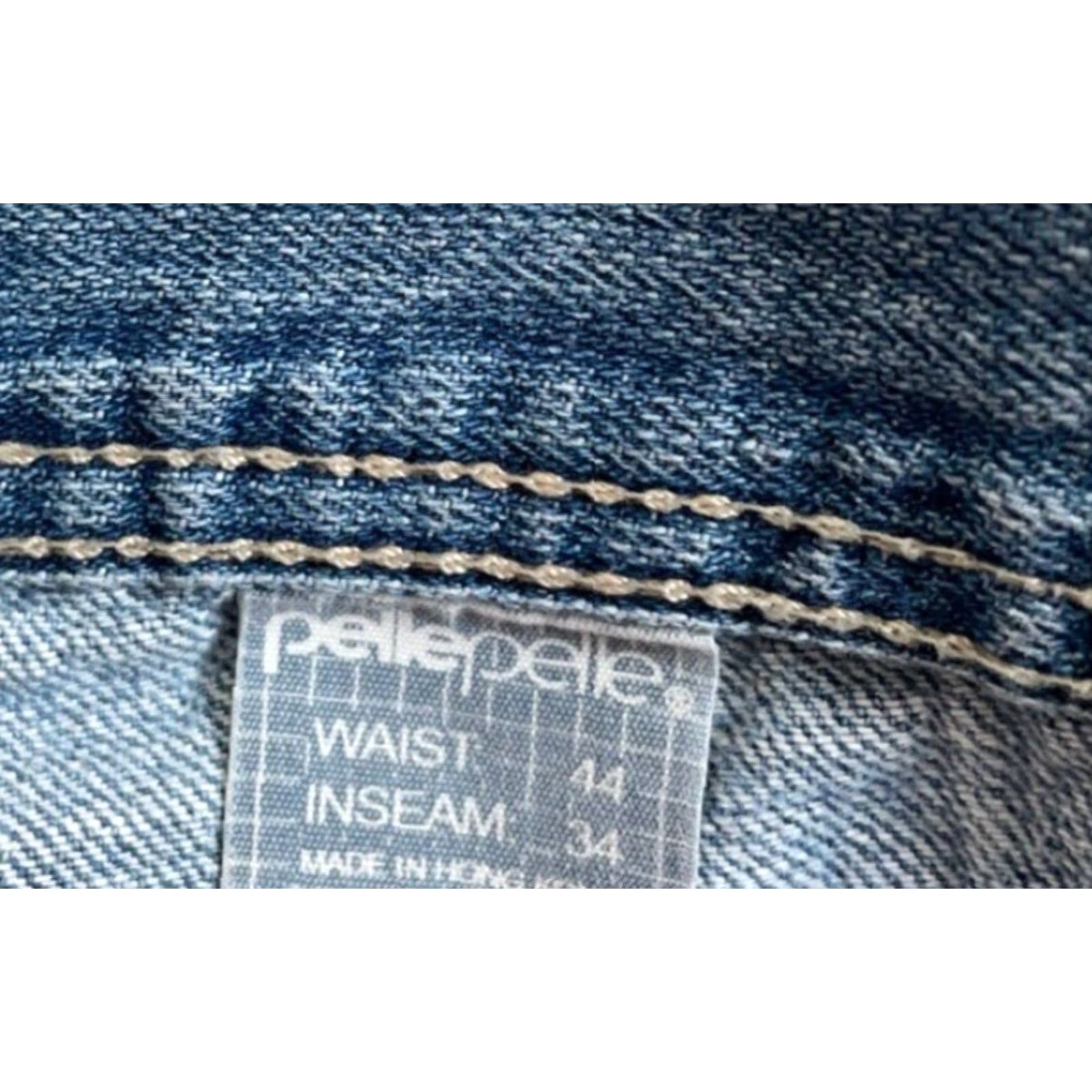 Pelle Pelle VINTAGE Pelle Pelle Jeans Men's 42 x 31 Baggy Fit Blue Embroidered 90s Hip Hop Denim Straight Baggy 5-Pocket Mens Size US 42 / EU 58 - 4 Thumbnail