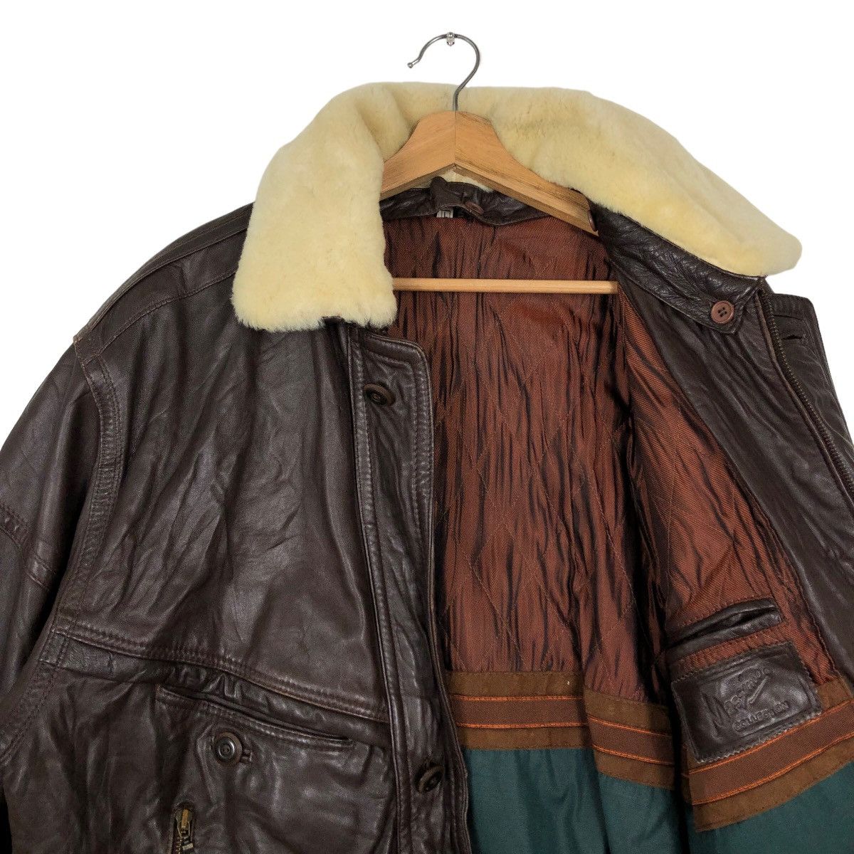 Genuine Leather 🔥90’s Vintage Bomber Leather Jacket Issey Miyake Collection Size US L / EU 52-54 / 3 - 8 Thumbnail