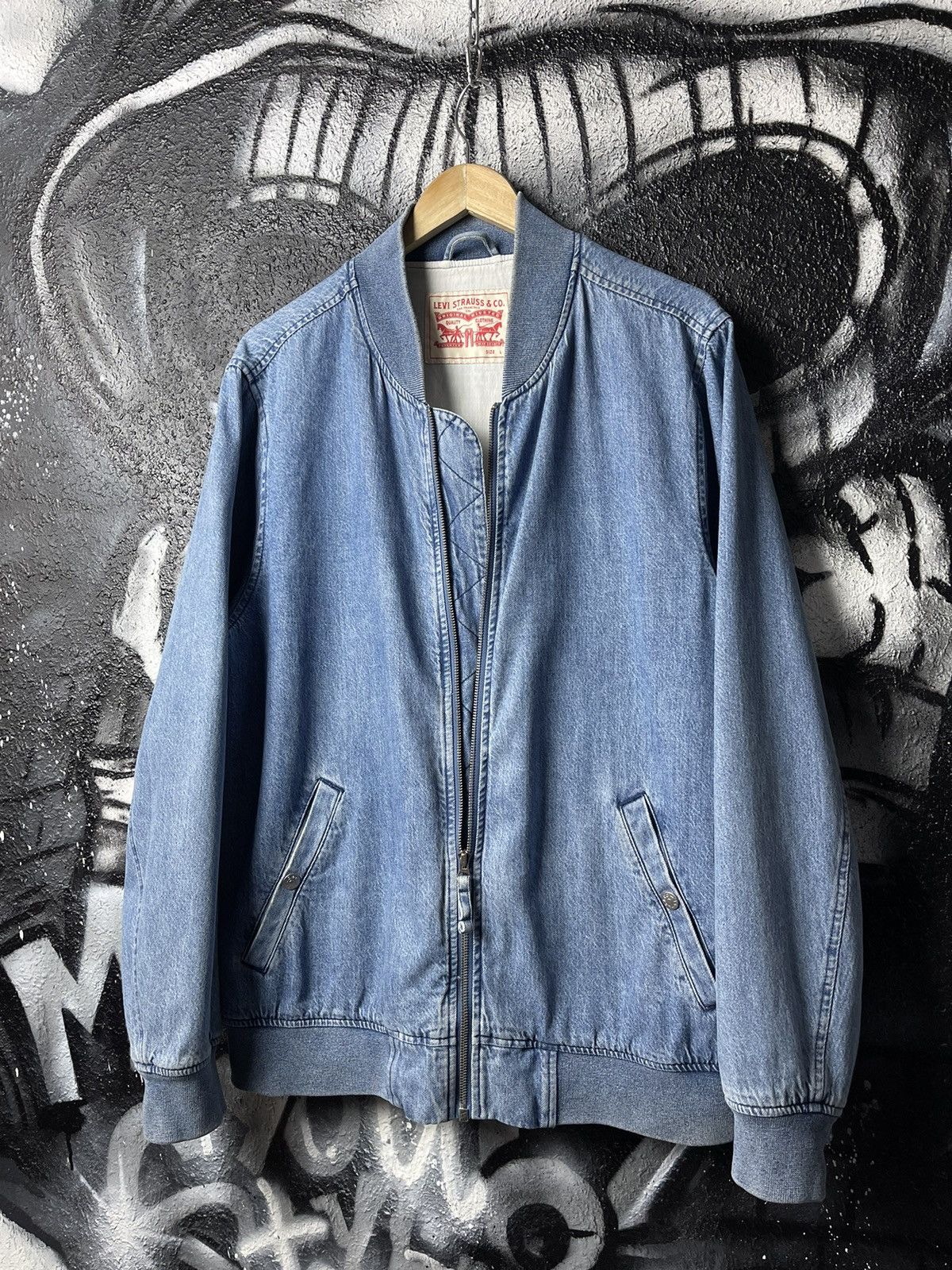 Levi's Vintage Clothing Levi’s Lyon Bomber Retro Mod Denim Jacket Men’s Size L Size US L / EU 52-54 / 3 - 1 Thumbnail
