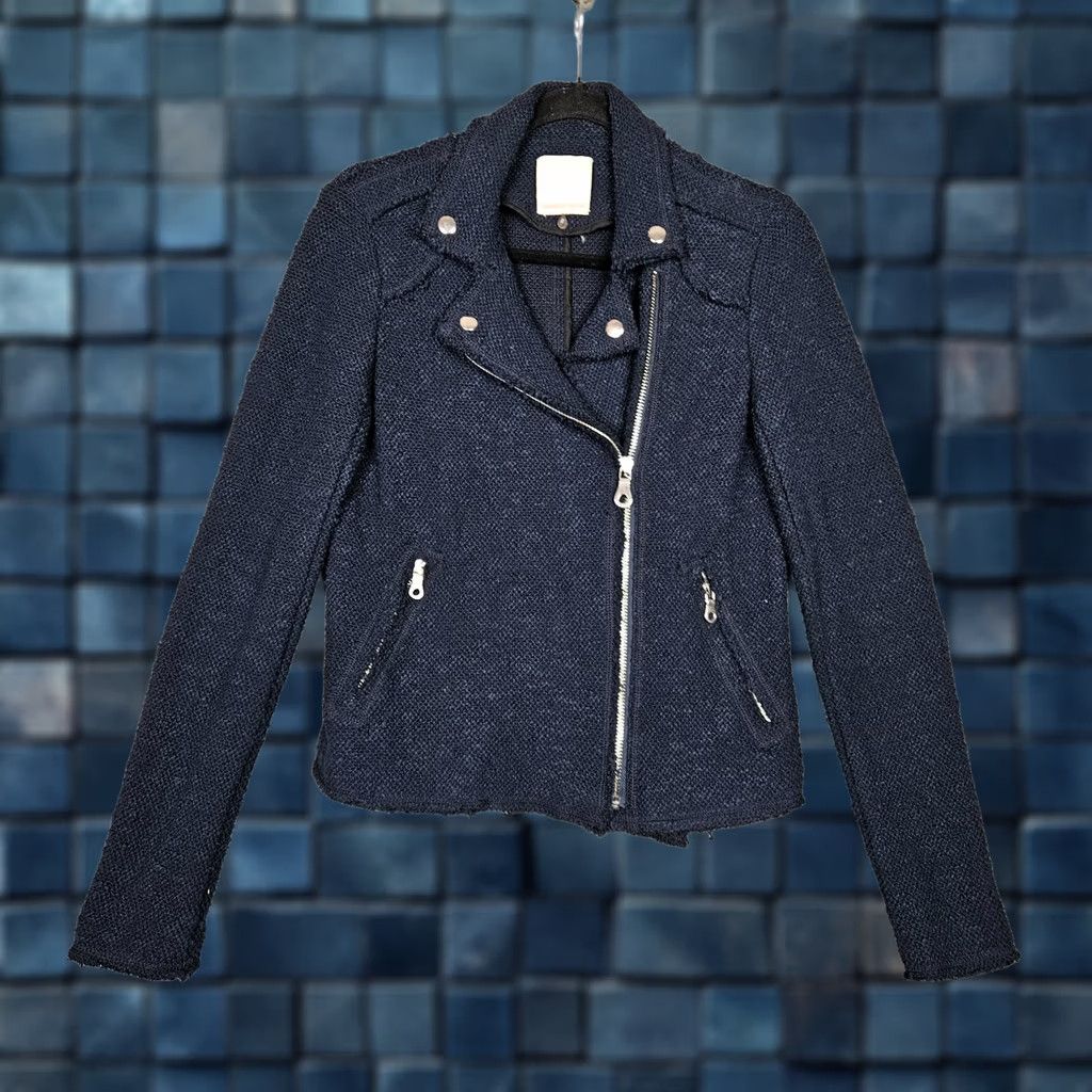 Rebecca Taylor Rebecca Taylor Navy blue Tweed Fringe TRIM Long Sleeve Jacket Size 4 Women Casual Size S / US 4 / IT 40 - 1 Thumbnail