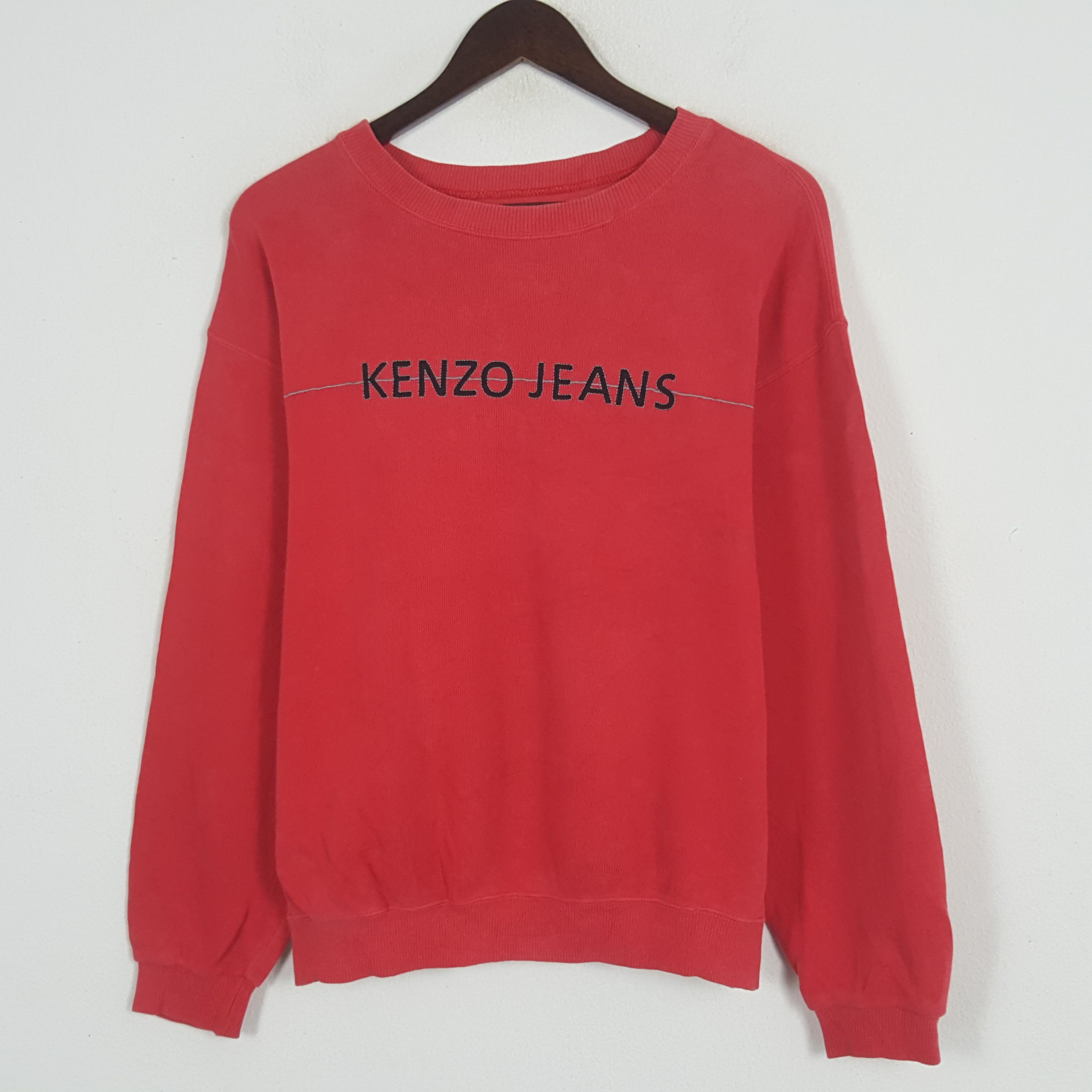 Japanese Brand × Kenzo × Vintage Vintage Kenzo Jeans Spell Out Sweatshirt Size US L / EU 52-54 / 3 - 3 Thumbnail