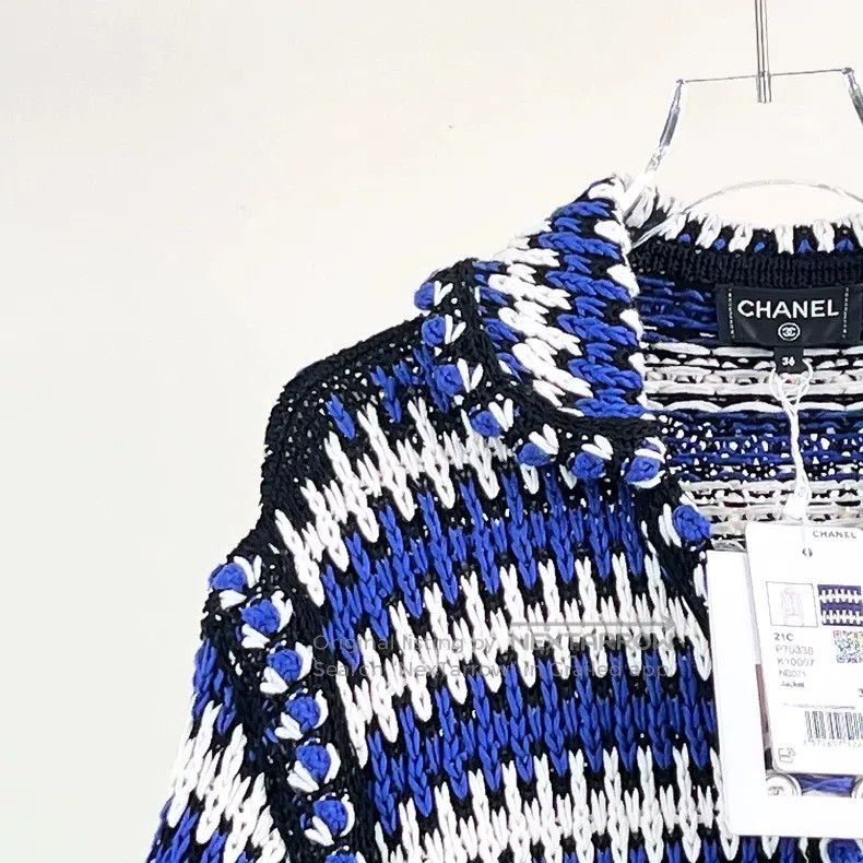 Chanel Chanel 21C blue and white knitted jacket Size XS / US 0-2 / IT 36-38 - 4 Thumbnail