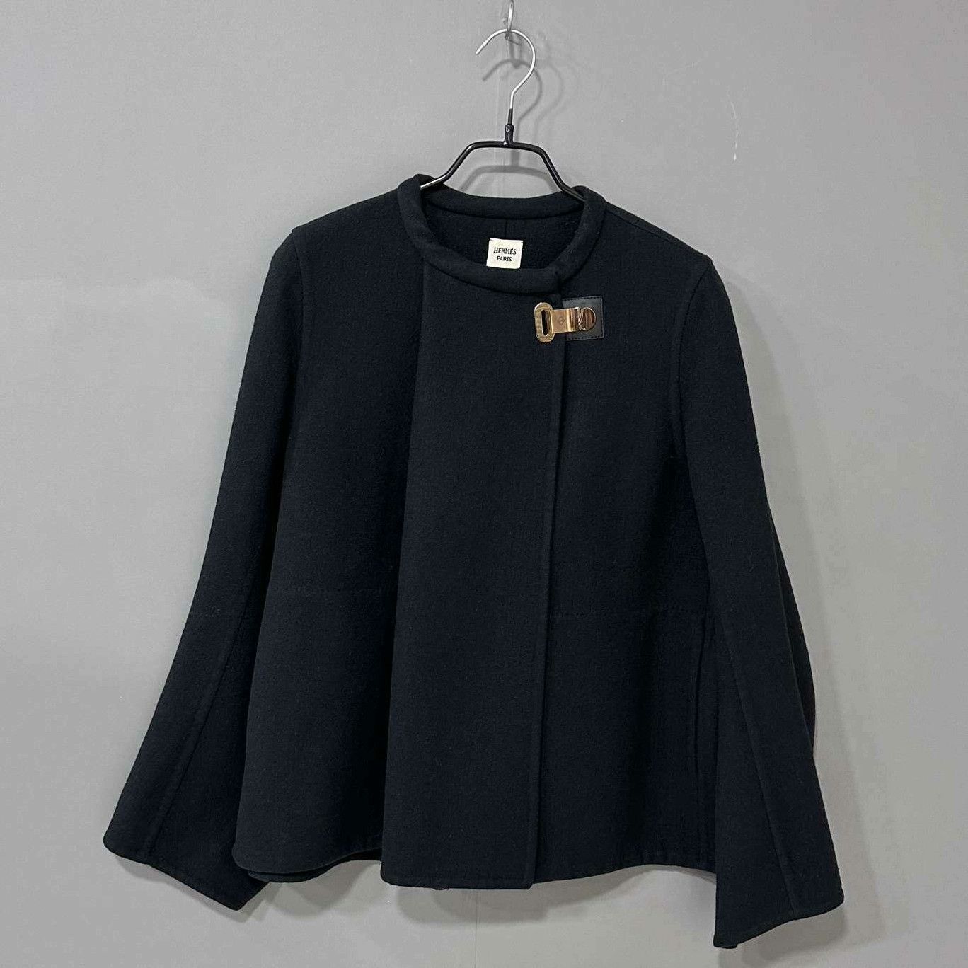 Hermes Hermes Metallic Black Coat M Women Size M / US 6-8 / IT 42-44 - 1 Thumbnail