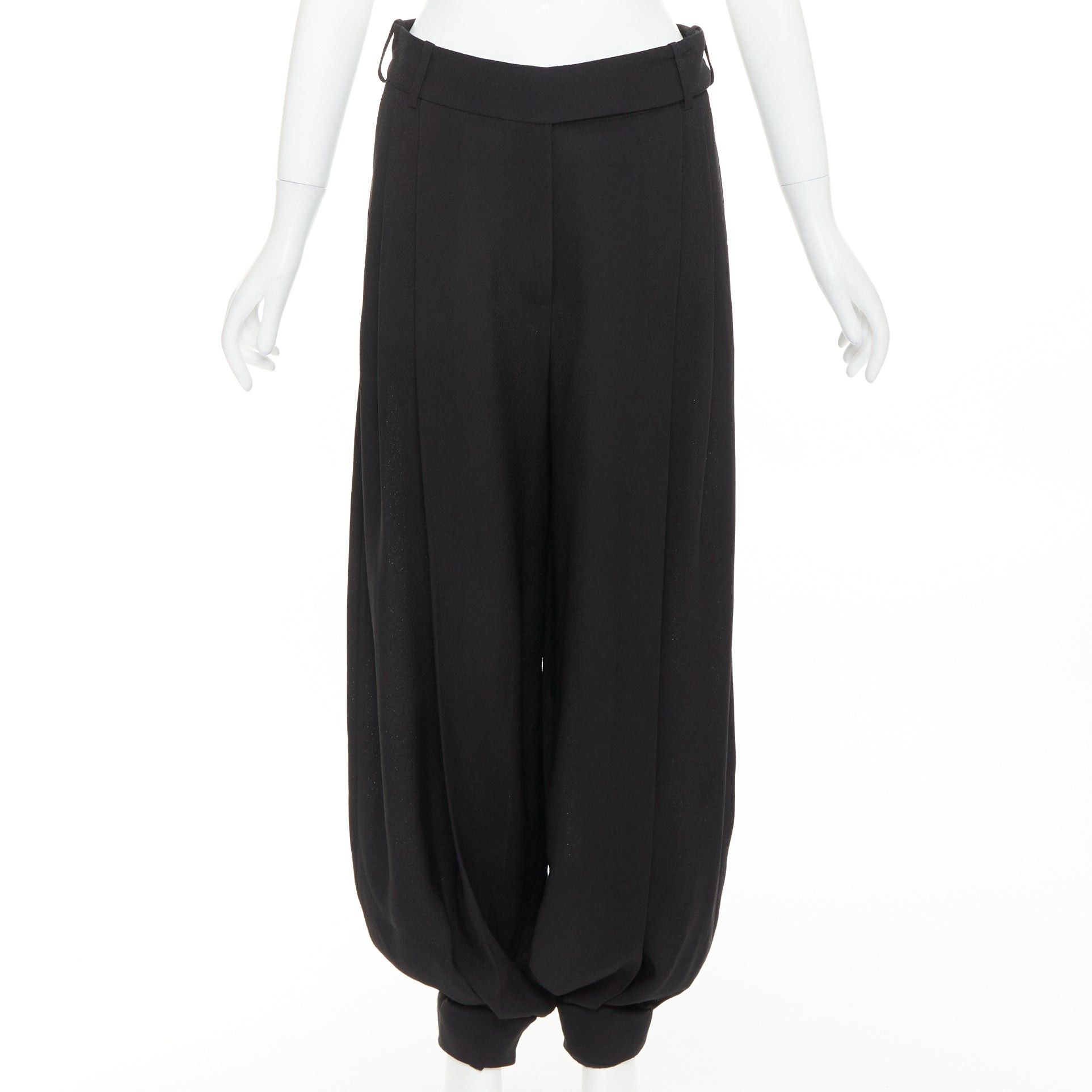 Alexandre Vauthier ALEXANDRE VAUTHIER COUTURE black pleated cuffed leg drop crotch barrel balloon pants Size 26" / US 2 / IT 38 - 1 Thumbnail