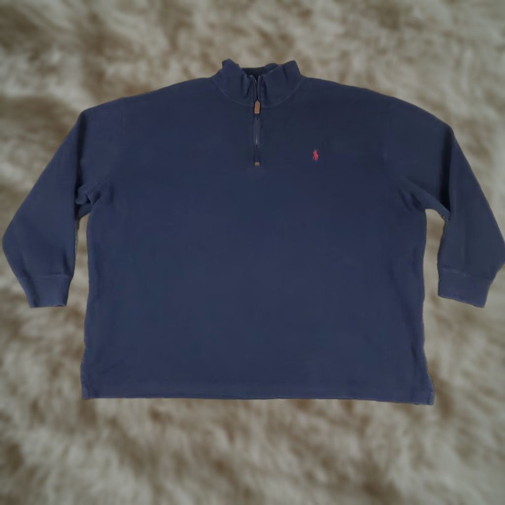 Ralph Lauren Ralph Lauren Sweater Mens 3XB Big & Tall Blue Cotton 1/4 Zip Pullover Logo Size US XXL / EU 58 / 5 - 1 Thumbnail