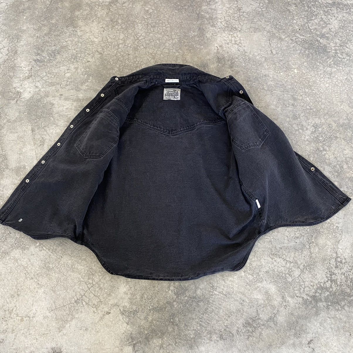 Levi's VTG 90’s Levis Silvertab Faded Black Thick Denim Shirt Size US M / EU 48-50 / 2 - 21 Thumbnail