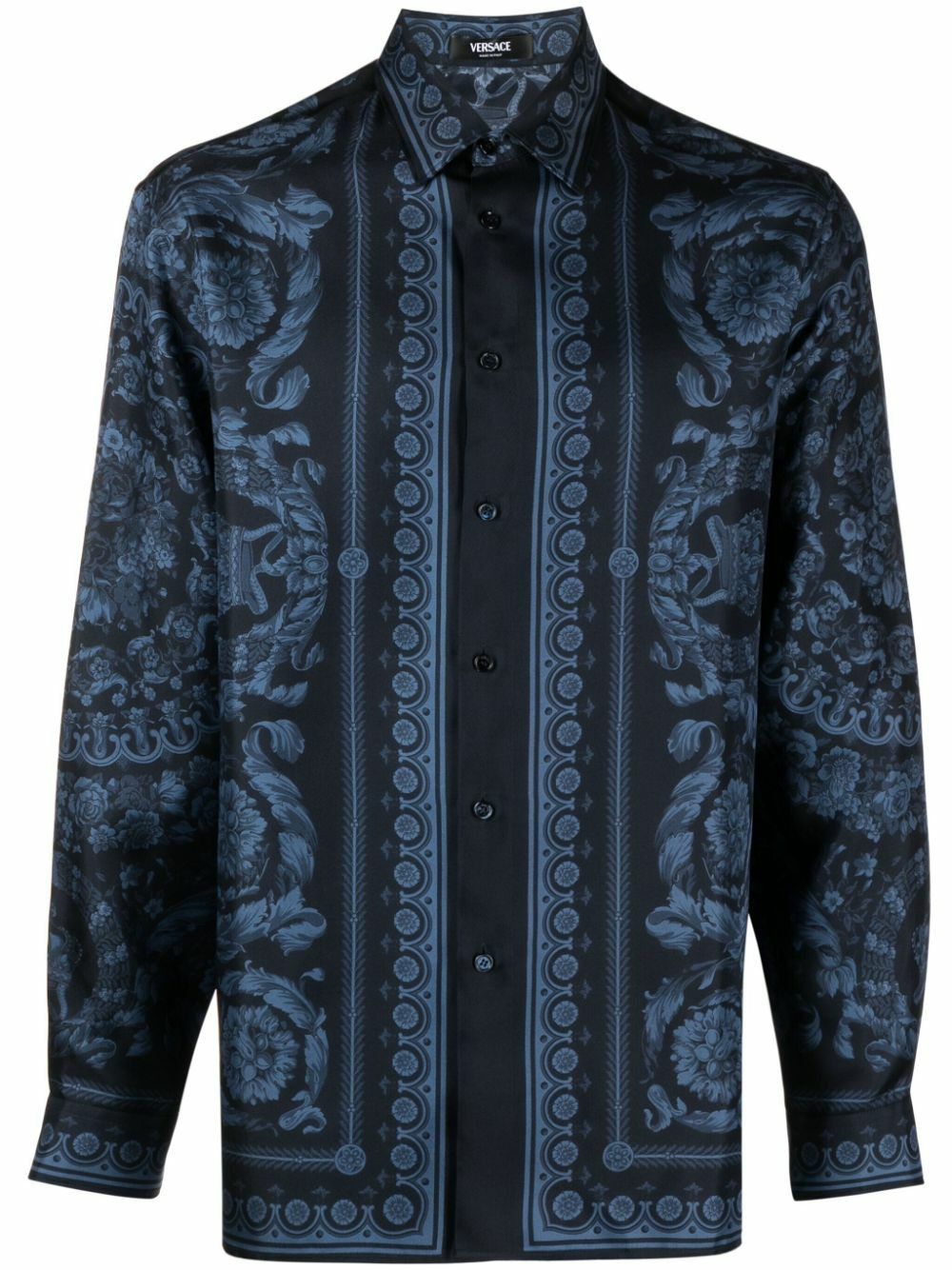 Versace o1y0525 Patterned Shirt in Midnight Blue Size US M / EU 48-50 / 2 - 1 Thumbnail