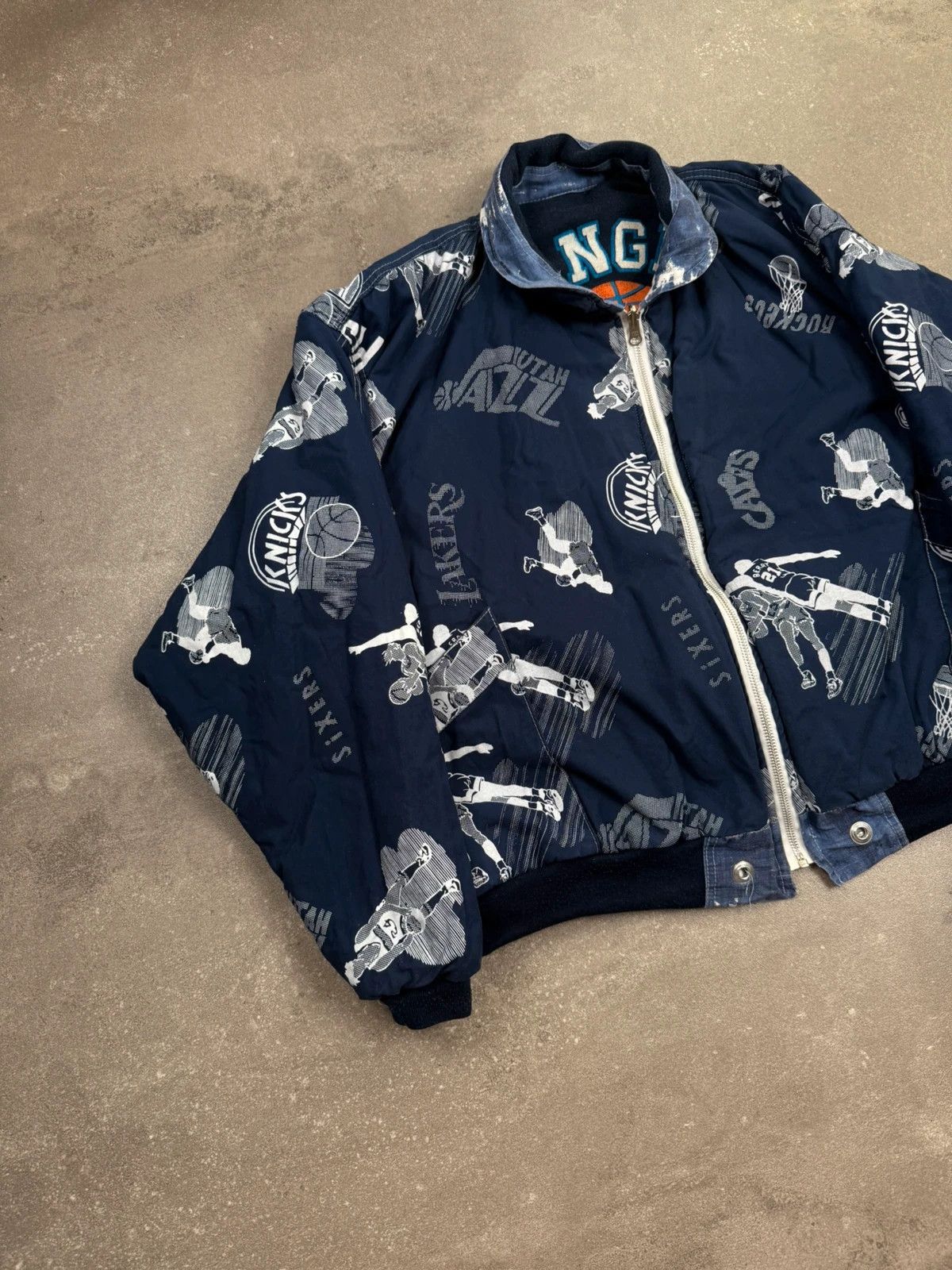 Los Angeles Apparel × Vintage Lakers Los Angeles bomber vintage double jacket 90s 1990s basketball street wear y2k rap hip hop Size US XL / EU 56 / 4 - 13 Thumbnail