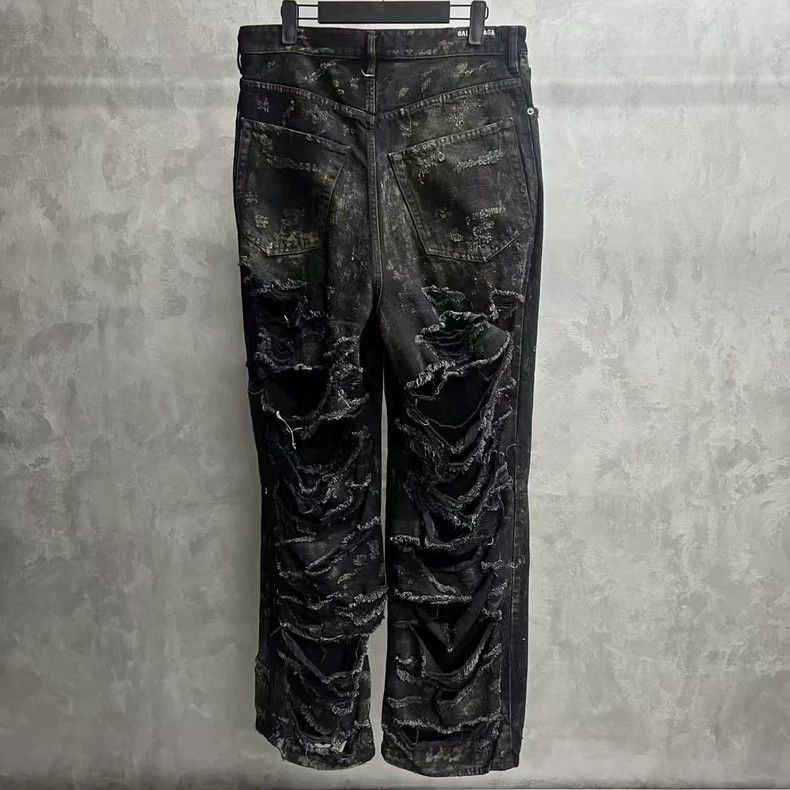 Balenciaga Balenciaga Distressed Denim Pants in Green-2506 Size US 26 / EU 42 - 6 Thumbnail