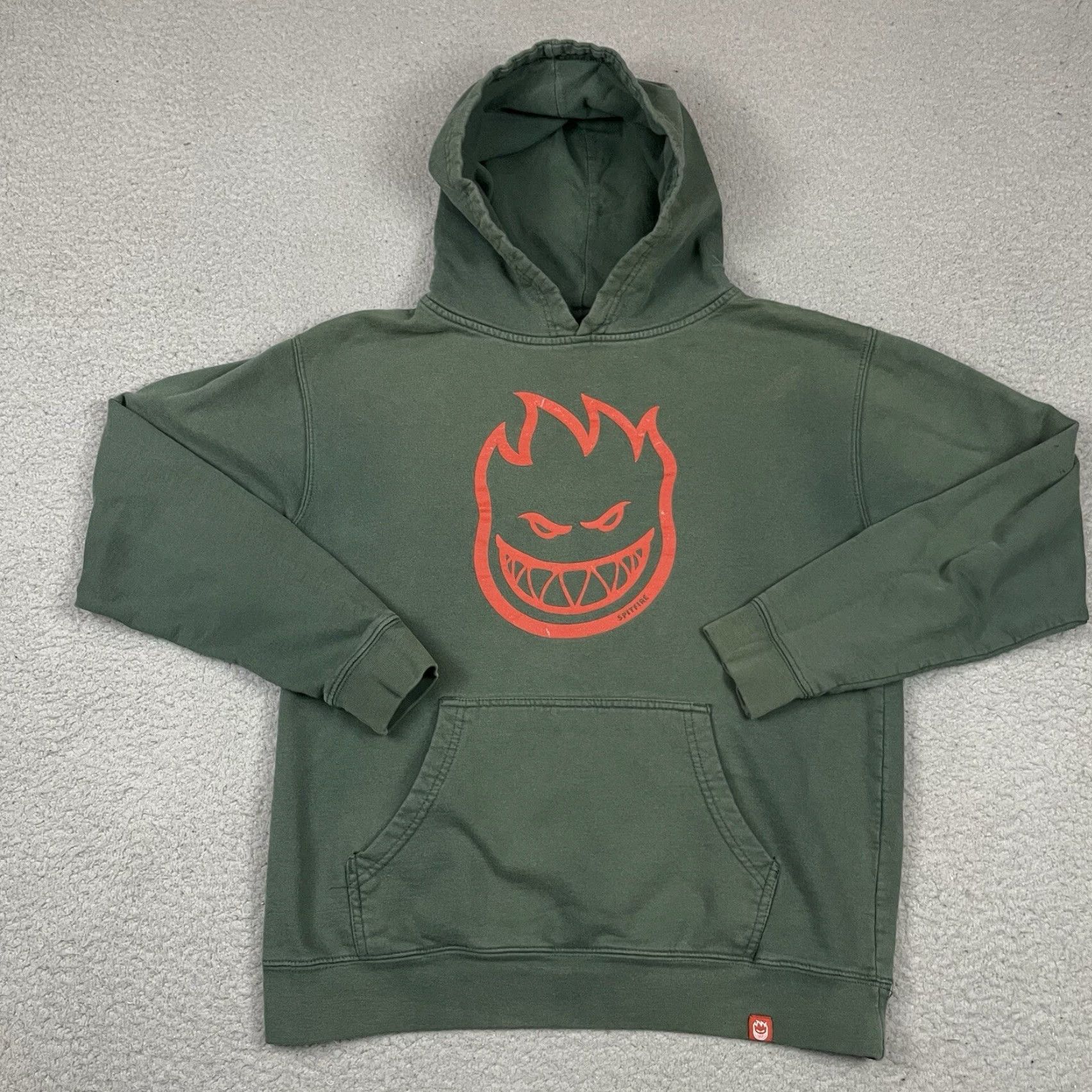 Spitfire VINTAGE Spitfire Hoodie Men S Green Distressed Faded Logo 90s Skateboarder Pullover Hooded Size US S / EU 44-46 / 1 - 2 Thumbnail