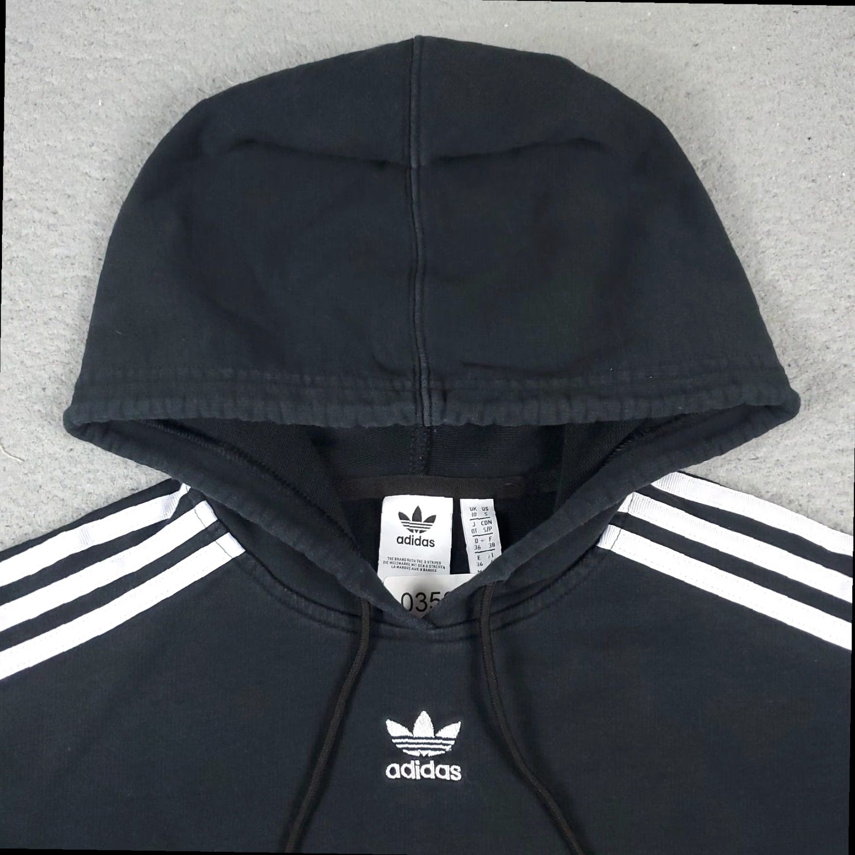 Adidas Adidas Pullover Hoodie Womens Small Black Cotton Blend Activewear Sweatshirt Size S / US 4 / IT 40 - 3 Thumbnail