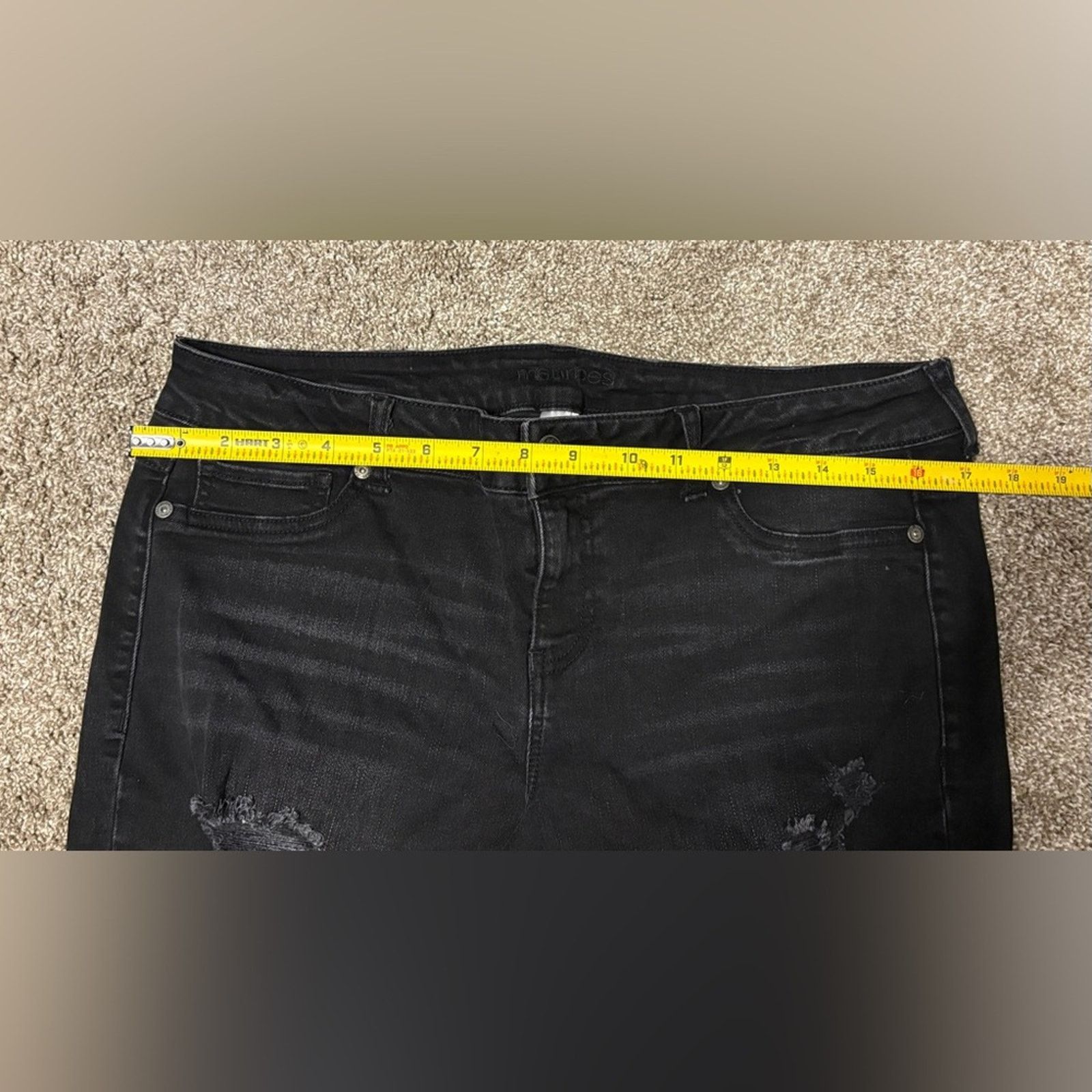 Other (Maurices) Black Distressed Skinny Jeans: Size XL-R Size 34" / US 12 / IT 48 - 5 Thumbnail