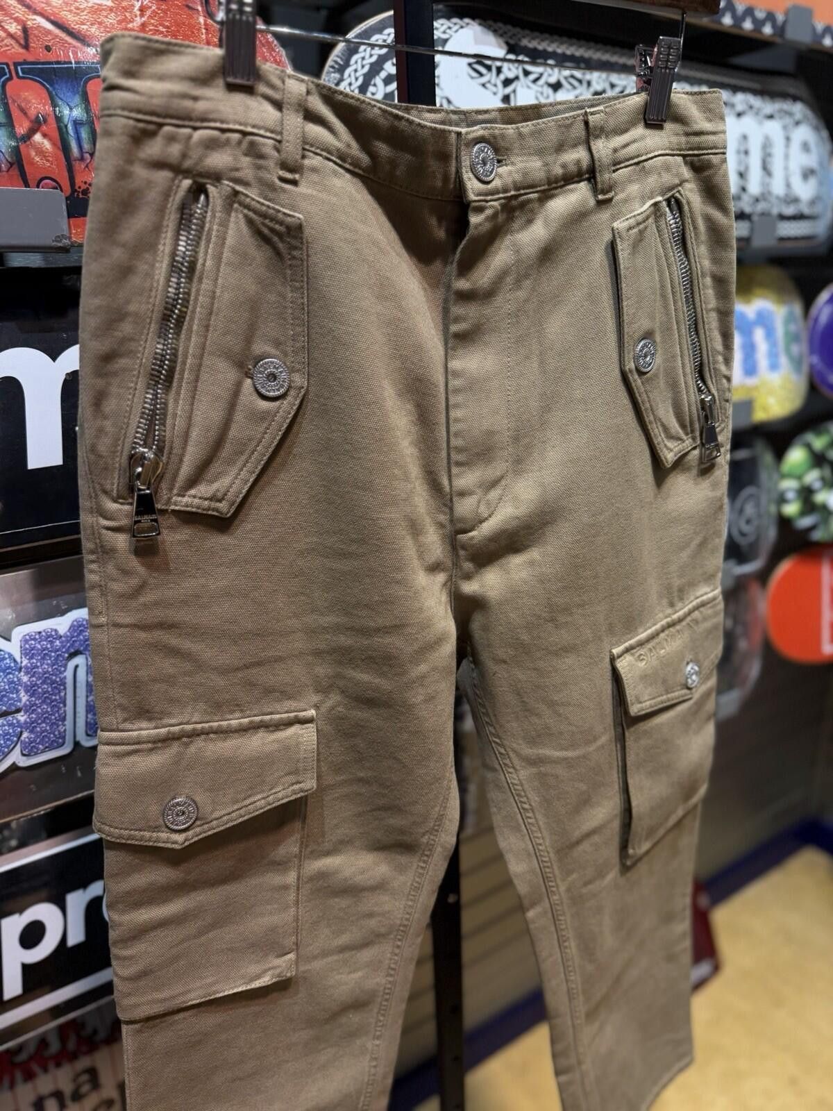 Balmain Balmain Biker Cargo Zip Pocket Beige / Khaki Pants (48) Size US 44 / EU 60 - 3 Thumbnail