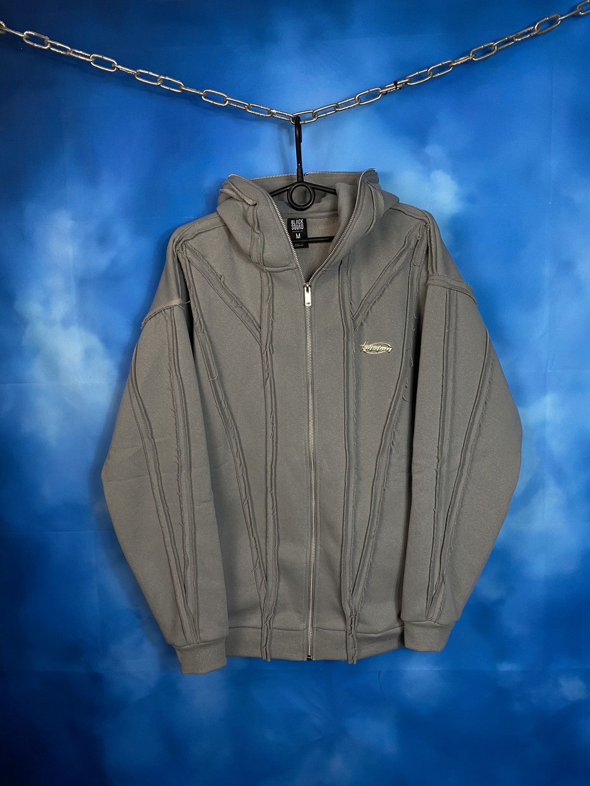 Japanese Brand × Vintage 🔥 DISTORTION FULL ZIP HOODIE Y2K RICK OWENS STYLE Size US M / EU 48-50 / 2 - 1 Thumbnail