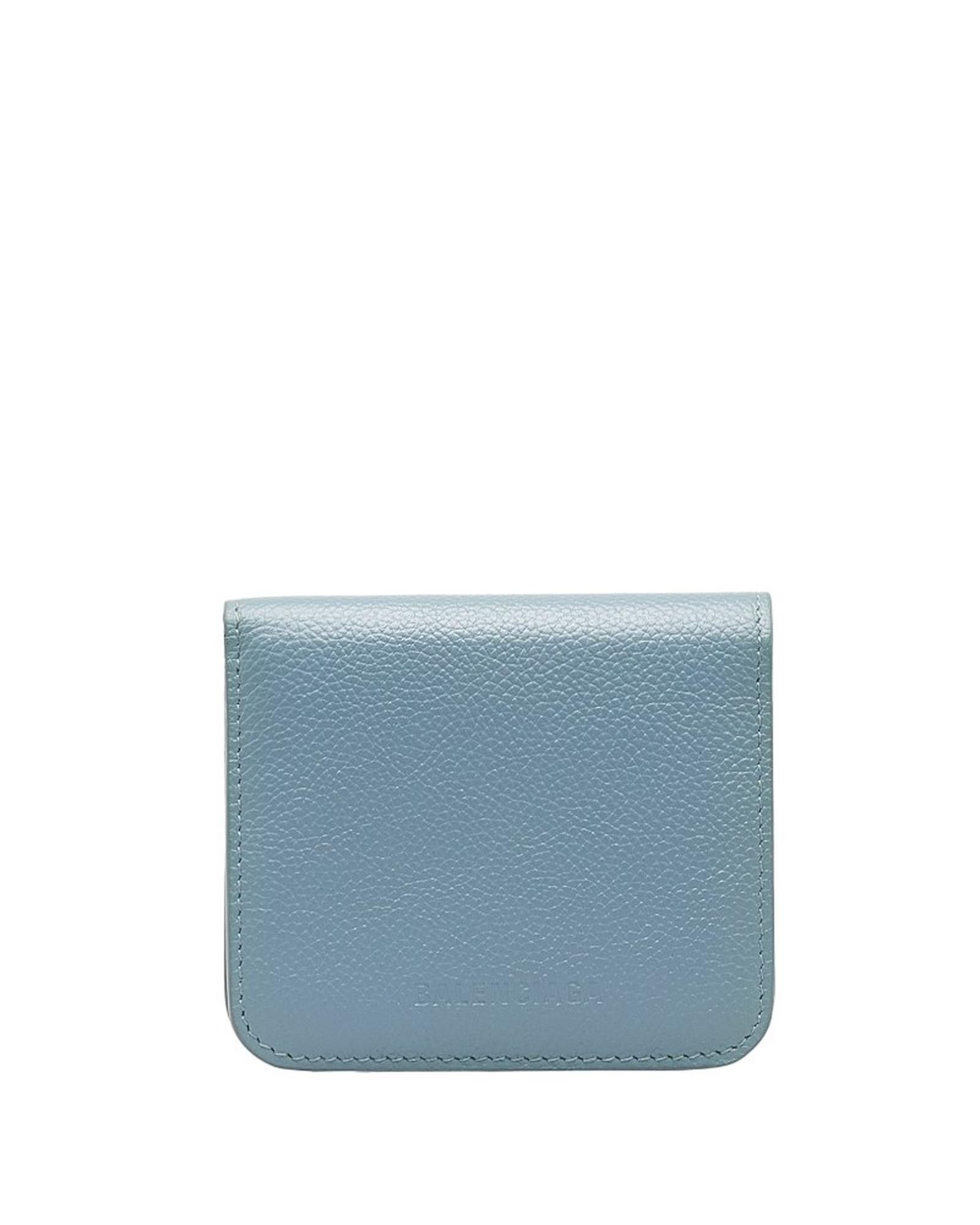 image of Balenciaga Blue Leather Bifold Wallet In Excellent Condition, Women's