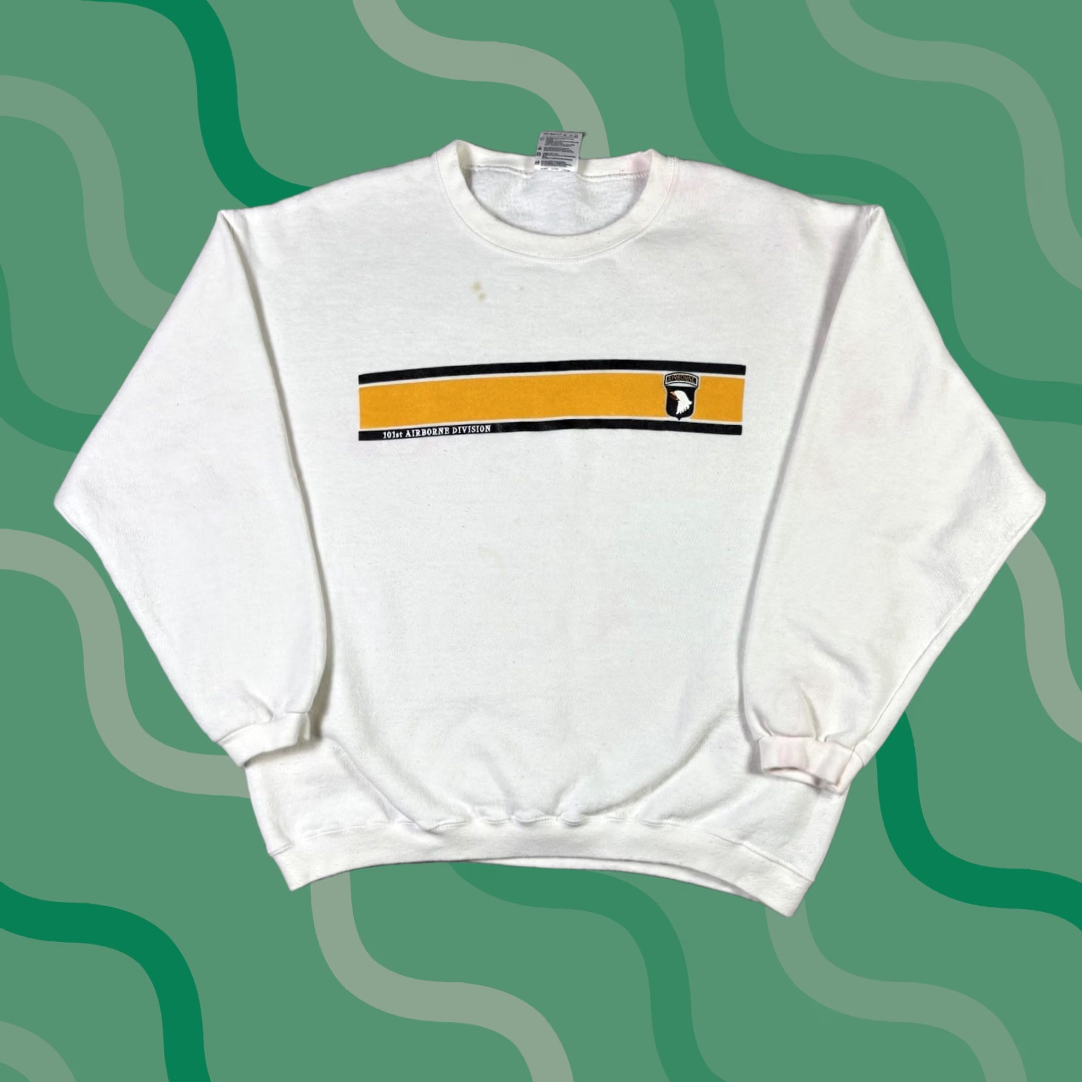 Vintage VINTAGE Airborne Division Sweatshirt Crewneck Military L White 90s USA Adidas Athletics Mickey Logo Pullover Men Size US L / EU 52-54 / 3 - 1 Thumbnail