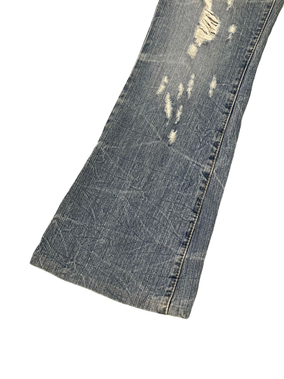 Japanese Brand Flare Jeans Colza Faded Distress Boot Cut 8🟦0 Size US 30 / EU 46 - 5 Thumbnail