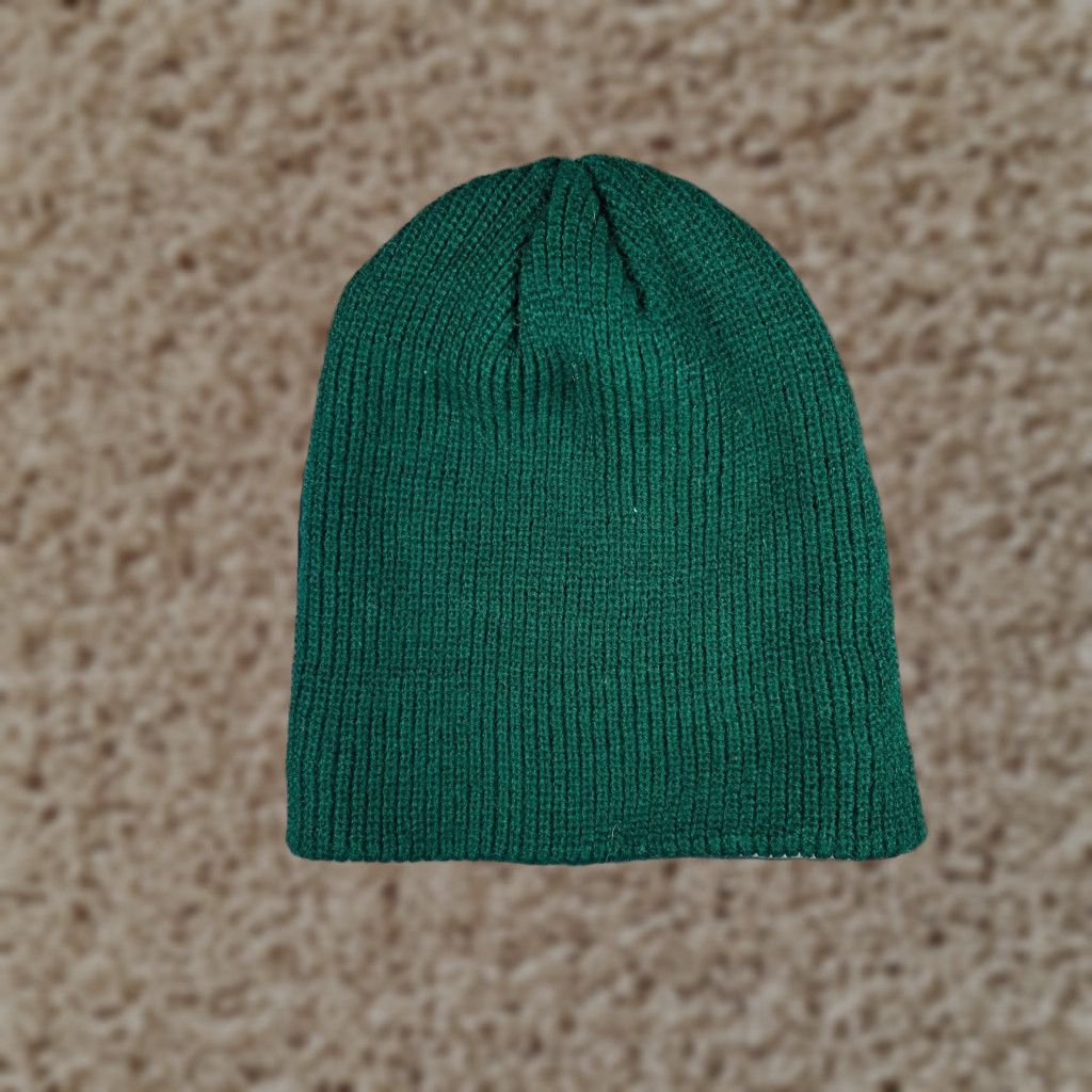Vintage Beanie Toque Adult One Size Green Knit 100% Acrylic Ski Camp Outdoors Snow Hat/Cap Women Size ONE SIZE - 1 Thumbnail