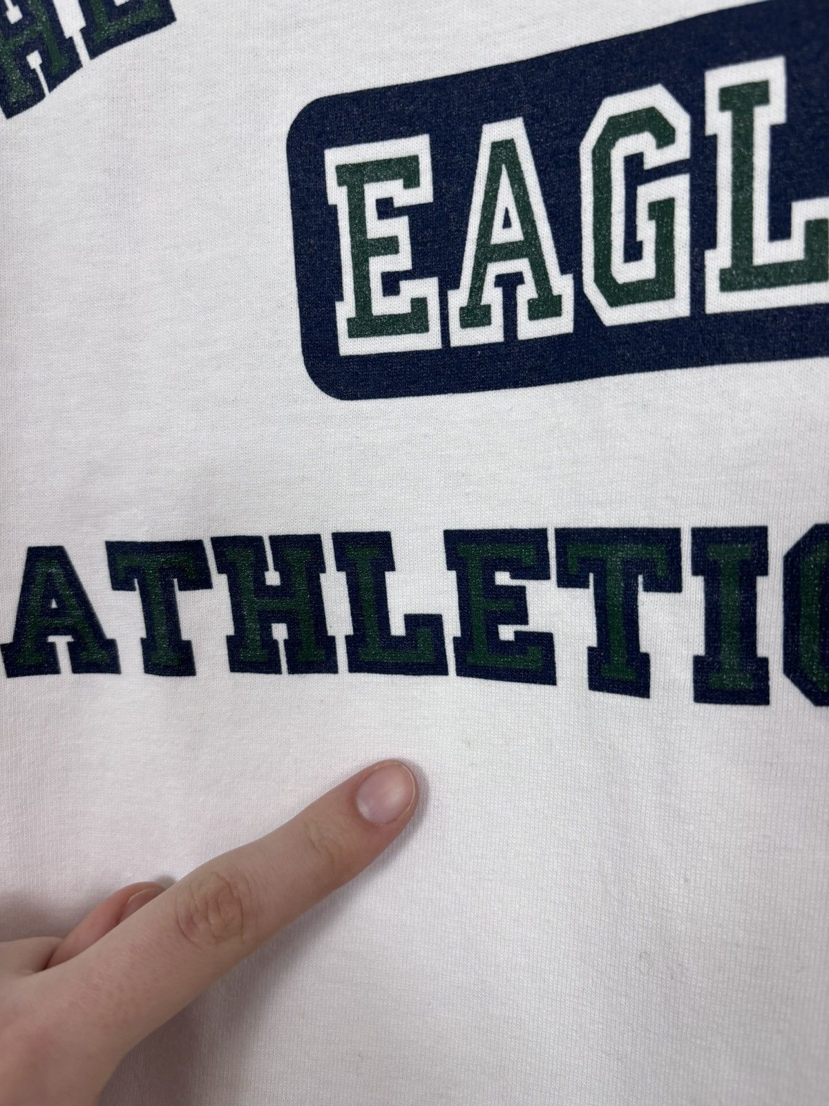 Vintage Vintage The Fulton School Eagles USA White Single Stitch Tee Size US M / EU 48-50 / 2 - 8 Thumbnail