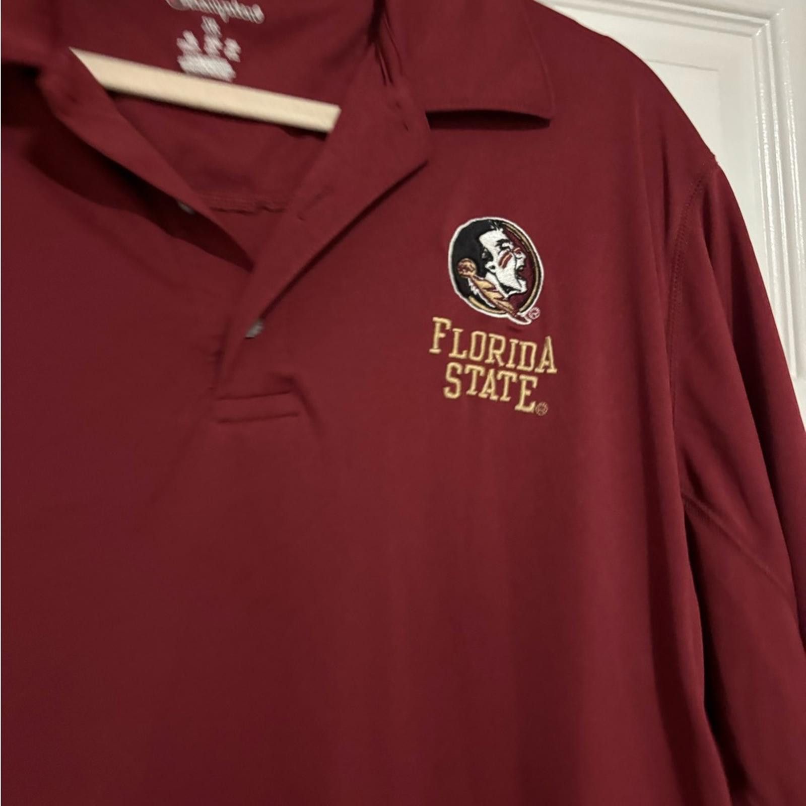 Champion FSU Men's Maroon Polo Shirt Size US XL / EU 56 / 4 - 2 Thumbnail