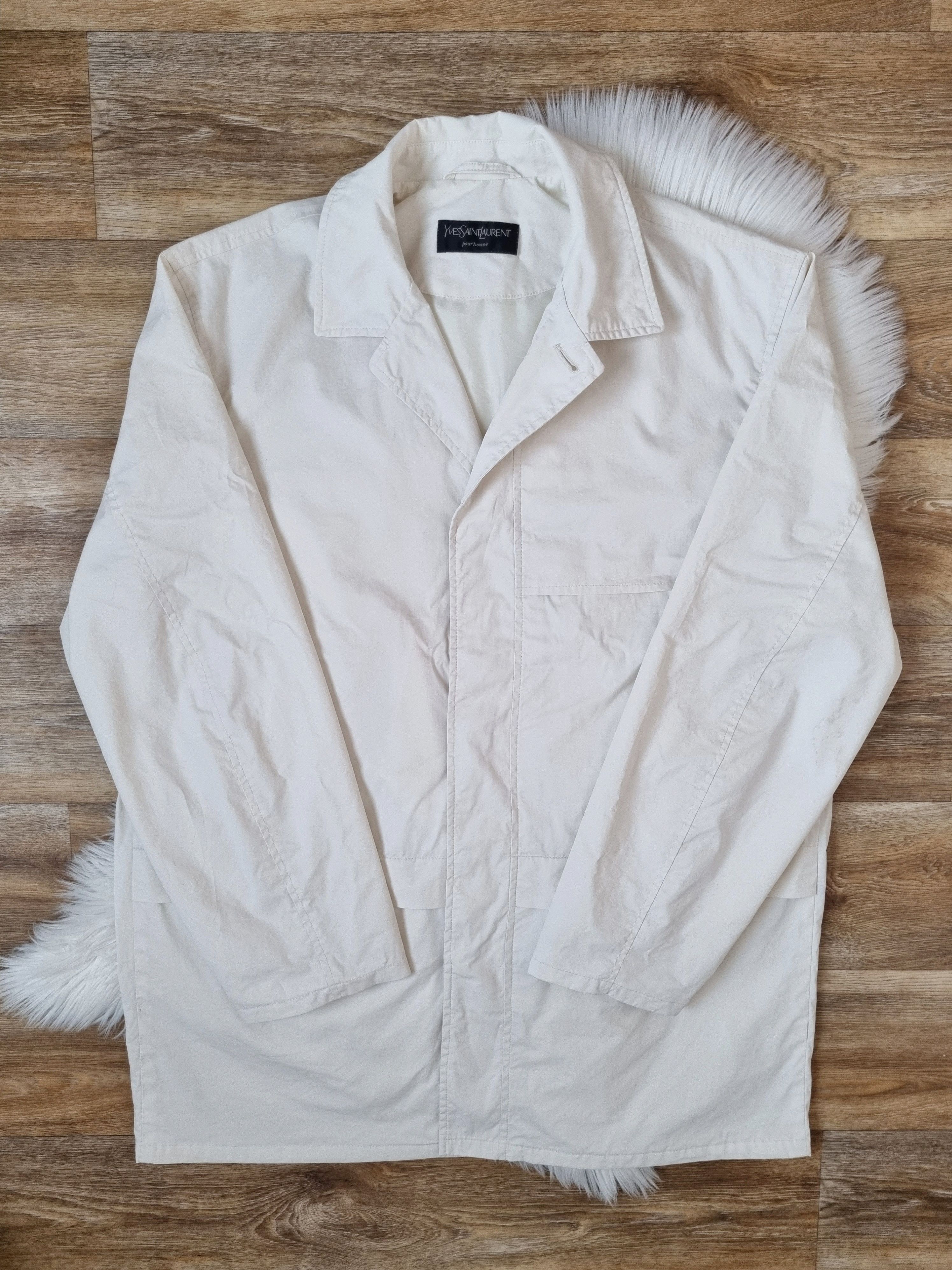 image of YVES Saint Laurent X Tom Ford Vintage Trench Coat in Beige, Men's (Size XL)