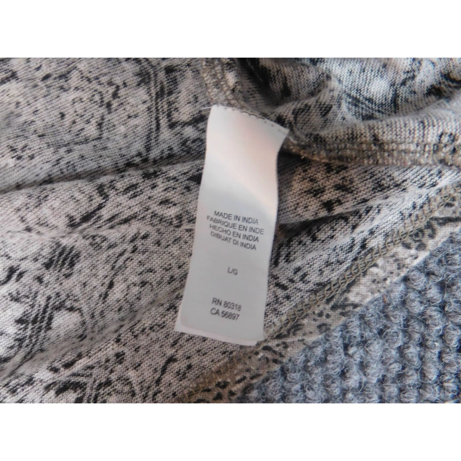 Lucky Brand Lucky Brand Blouse Shirt Womens L Beige Geometric Stretch Crew Neck Pullover Casual Linen Rayon Button Classic/Regular Size L / US 10 / IT 46 - 7 Thumbnail