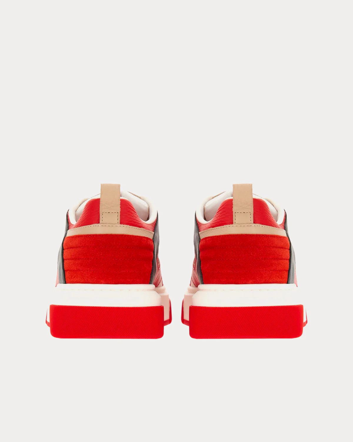 Salvatore Ferragamo o1s1rm0724 Leather Low-Top Sneakers in Red/White Size US 11.5 / EU 44-45 - 4 Thumbnail