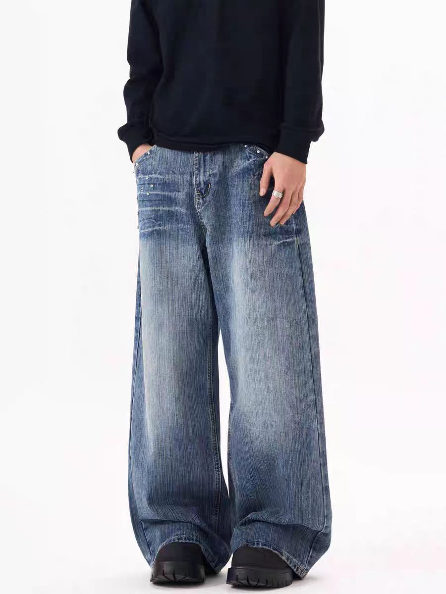 Other Relaxed-fit, rhinestone-embellished wide-leg jeans Size US 34 / EU 50 - 3 Thumbnail