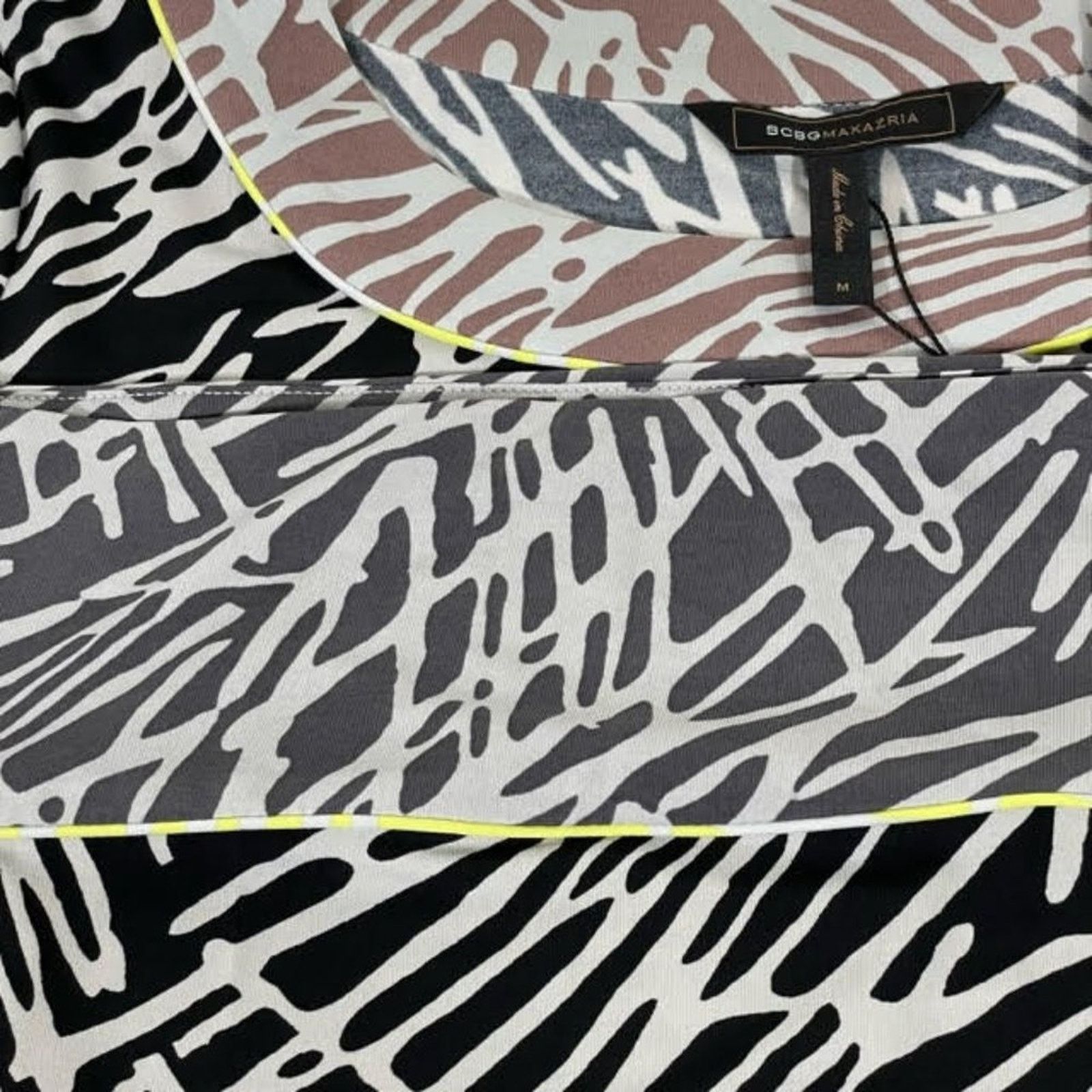 Other BCBGMaxAzria Black White Abstract Shift Dress Size M NWT Size M / US 6-8 / IT 42-44 - 7 Thumbnail
