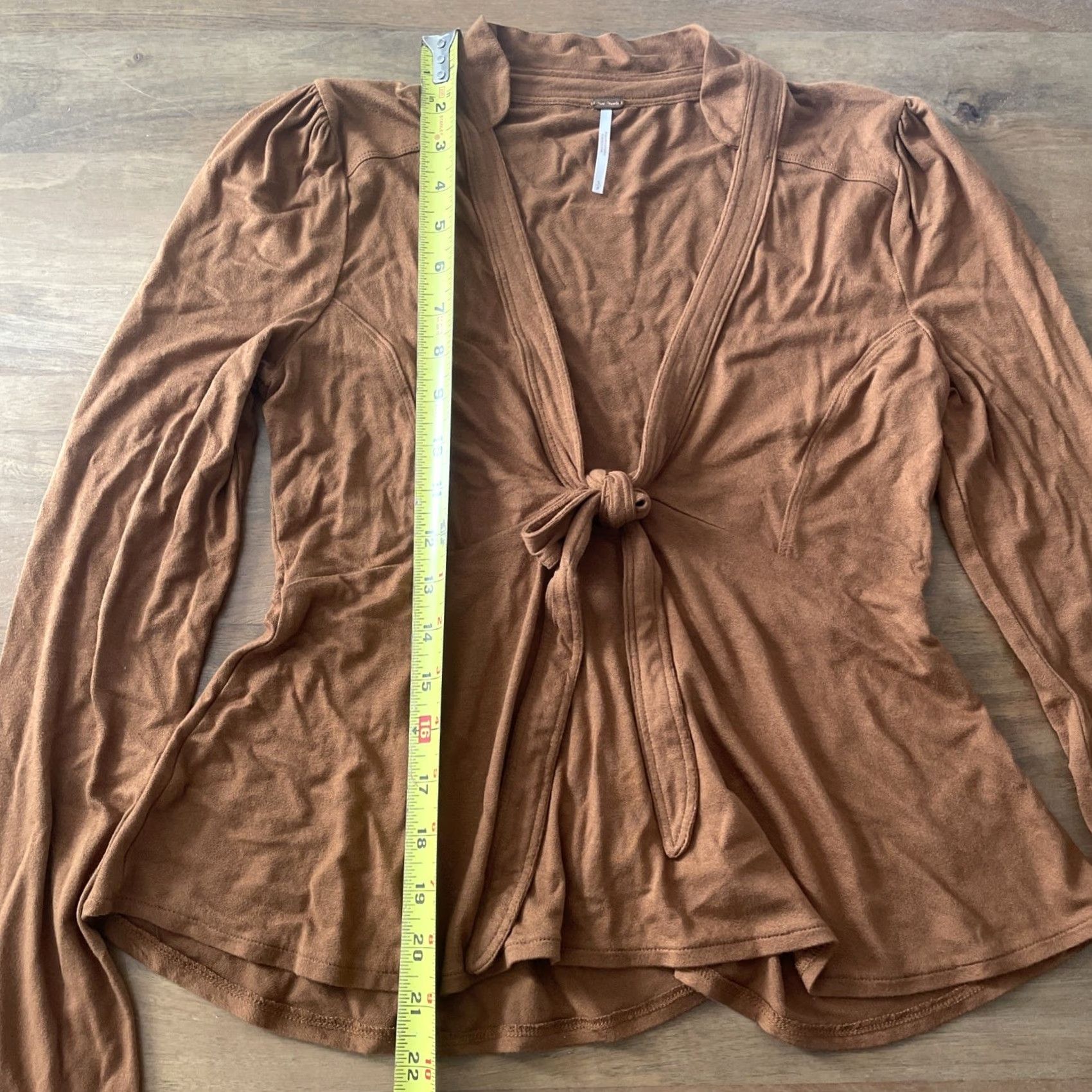 Free People Free People Blouse Shirt Women’s Small Rust Brown V-Neck Long Sleeve Pullover Slub Rayon Spandex Bohemian Casual Party/Cocktail 90s Style Womens Size S / US 4 / IT 40 - 4 Thumbnail