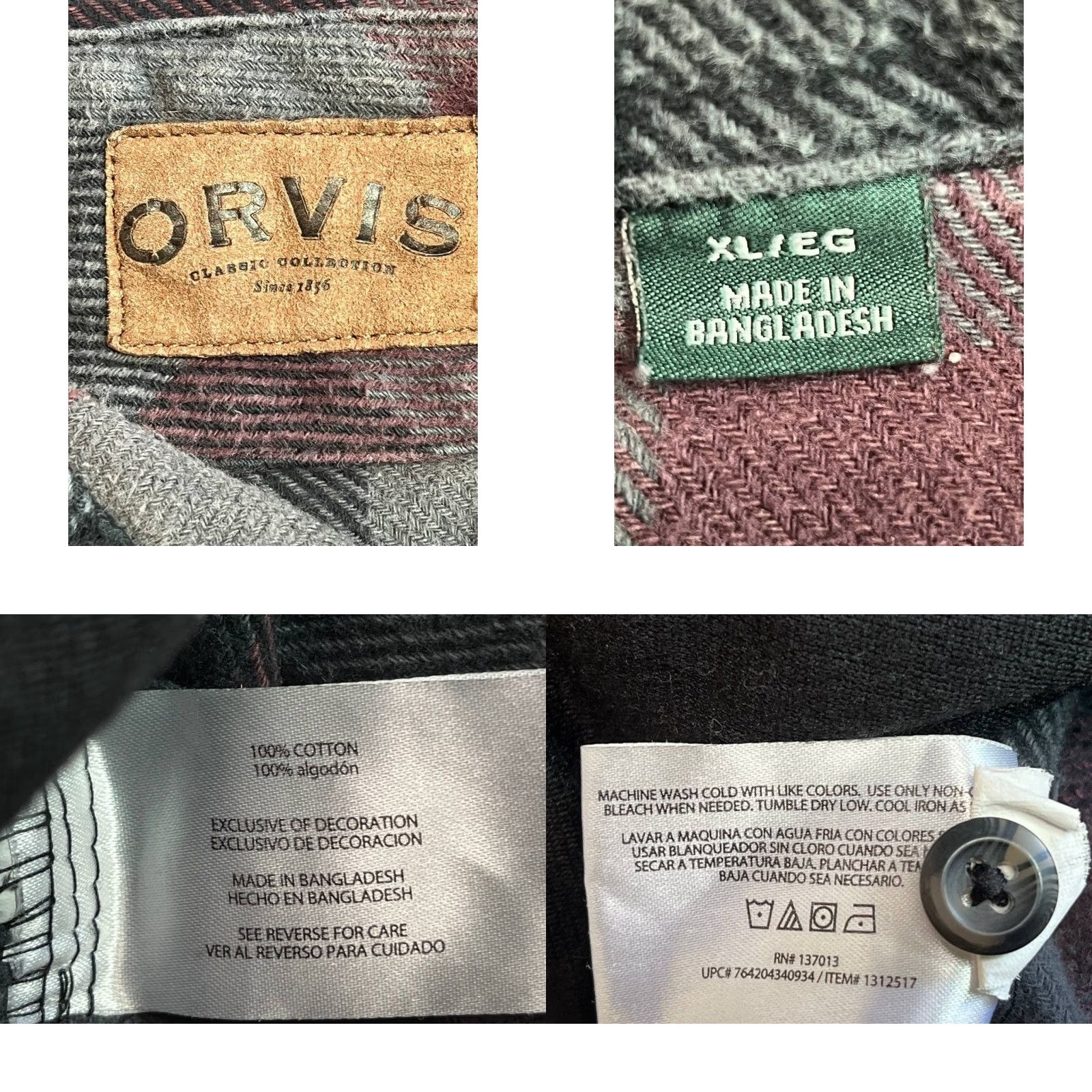 Orvis Orvis Mens Flannel Plaid Shirt Button-Up XL Multicolor Cotton Outdoor Camping Size US XL / EU 56 / 4 - 10 Thumbnail