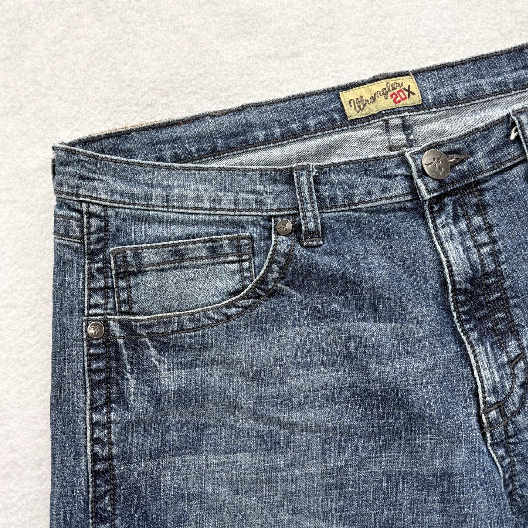 Wrangler Wrangler 20X Slim Straight Jeans Mens 38x32 Blue Denim Stretch 44 Western Style McCowboy Southwestern Pockets Zip Vegetables? Size US 38 / EU 54 - 3 Thumbnail