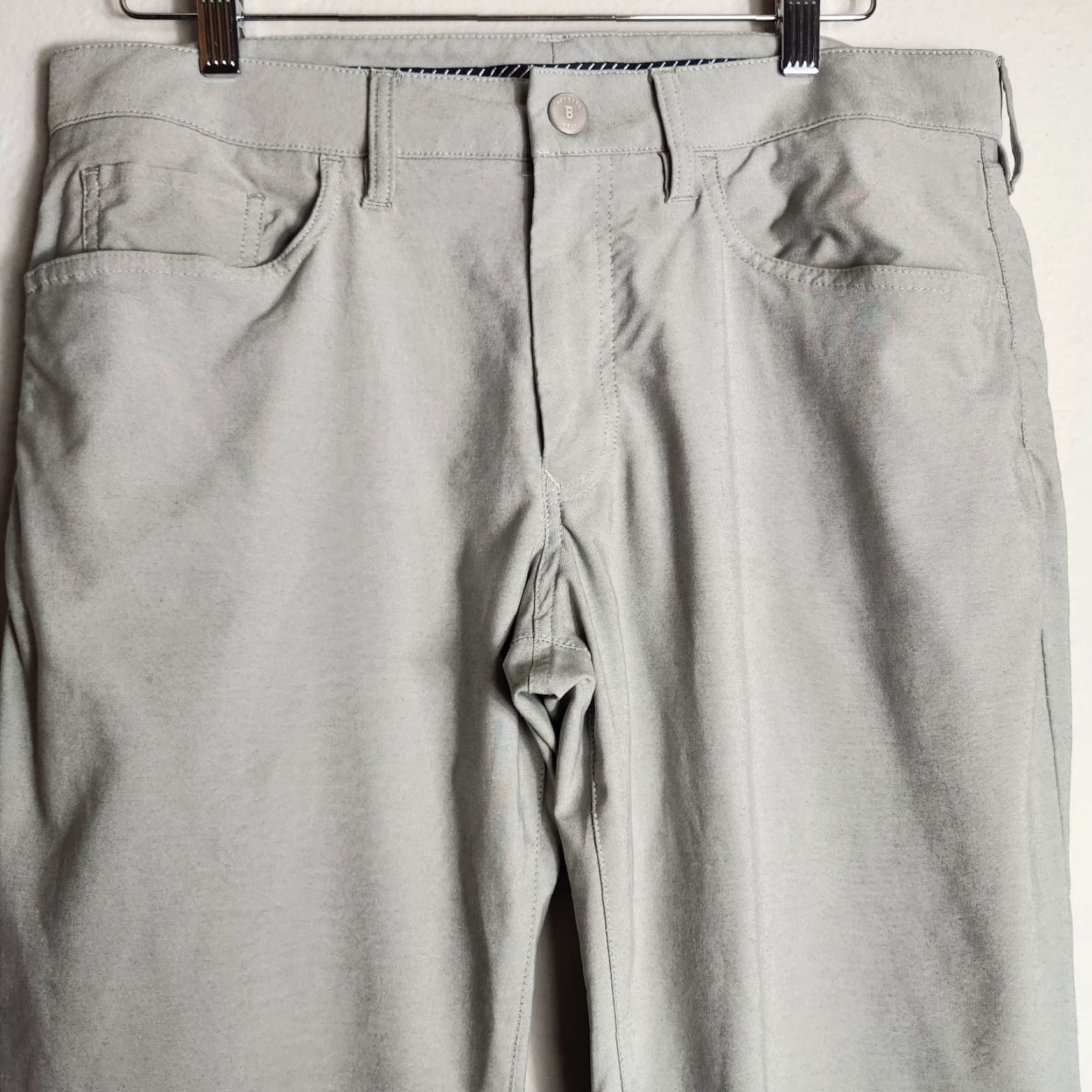 Bonobos VINTAGE Bonobos Mens Lightweight Slim 5-Pocket Golf Pants in Heather Green-Size 33/32 Size US 33 - 3 Thumbnail