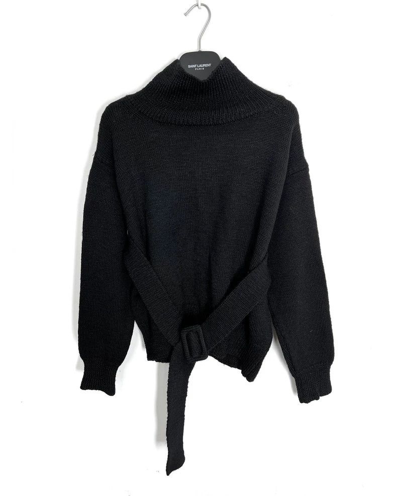 Dries Van Noten Semi-turtleneck wool belt sweater