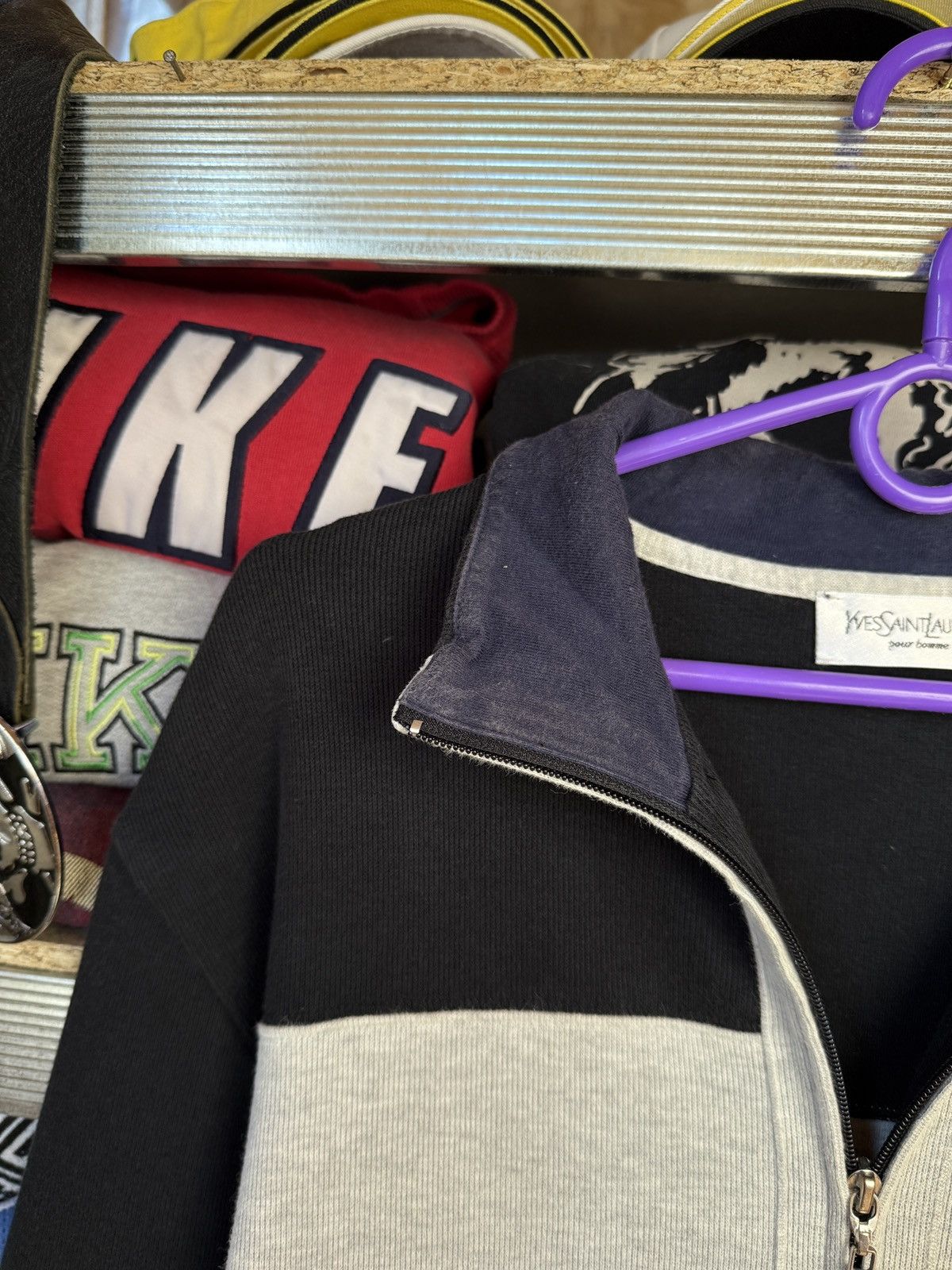 Vintage 90s Yves Saint Laurent Vintage Zip Sweatshirt Size US L / EU 52-54 / 3 - 14 Thumbnail