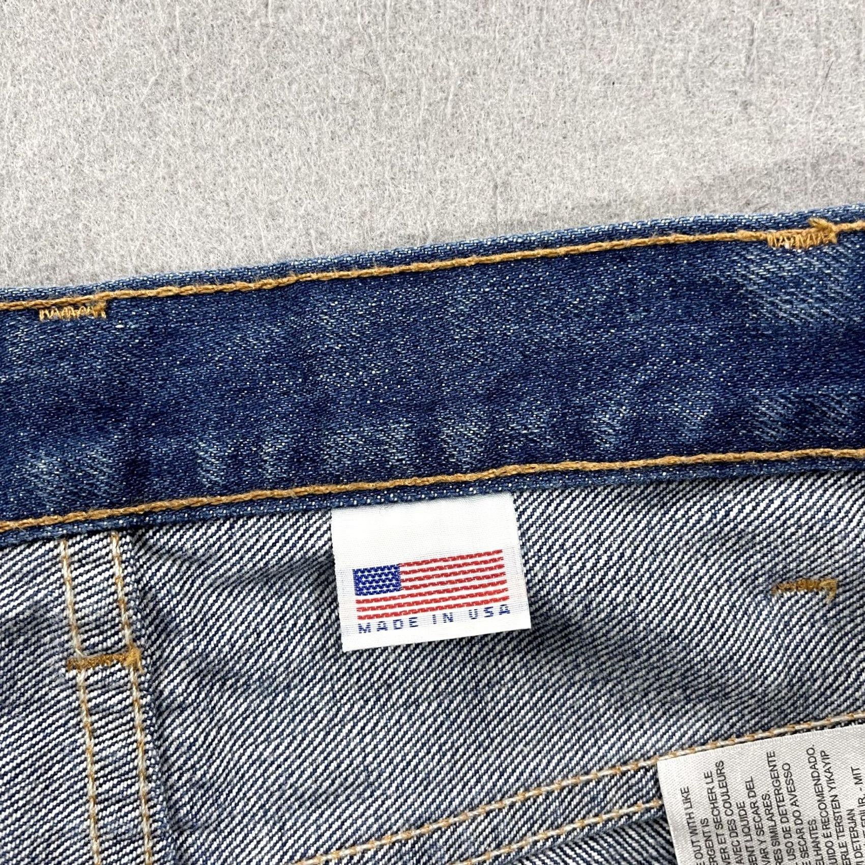Levi's Levi's 606 Jeans Mens 31x32 Blue Denim Distressed USA Made Big E Orange Tab 5-Pocket Slim Straight Size US 31 - 4 Thumbnail