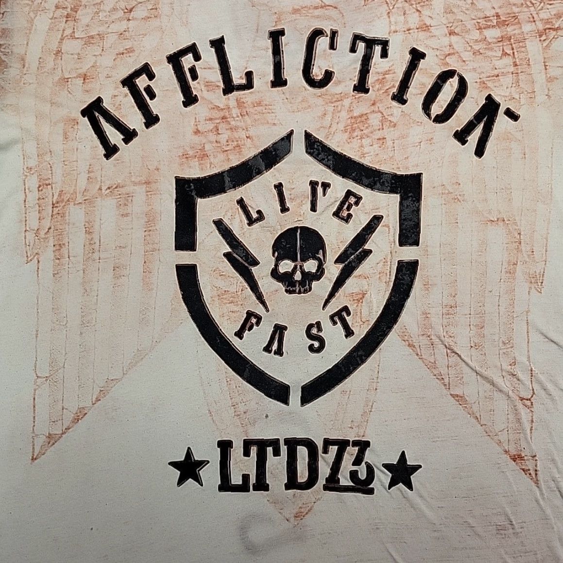 Affliction VINTAGE Affliction Shirt Mens M Live Fast Burnout Grunge Skull Wings Biker Tee Size US M / EU 48-50 / 2 - 4 Thumbnail