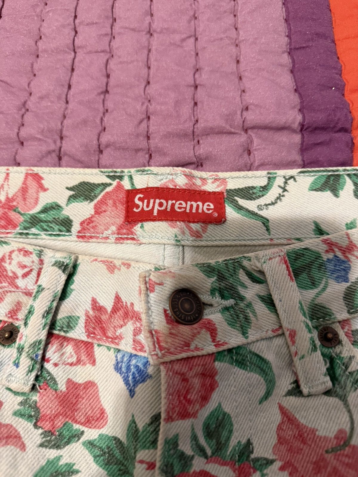 Levi's × Supreme Supreme x Levi’s SS16 Floral Denim Jeans Size US 34 / EU 50 - 3 Thumbnail