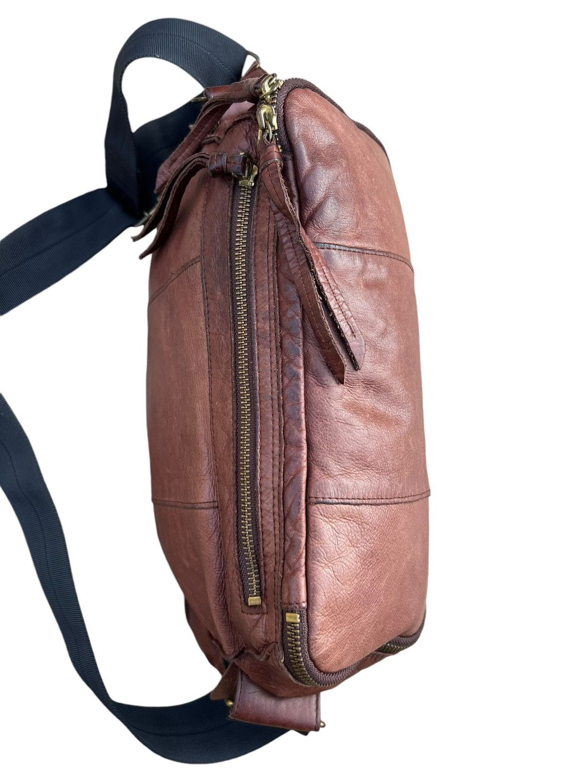Leather Vintage Papillonner Japan Fade Patina Leather Messenger Bag Size ONE SIZE - 18 Thumbnail