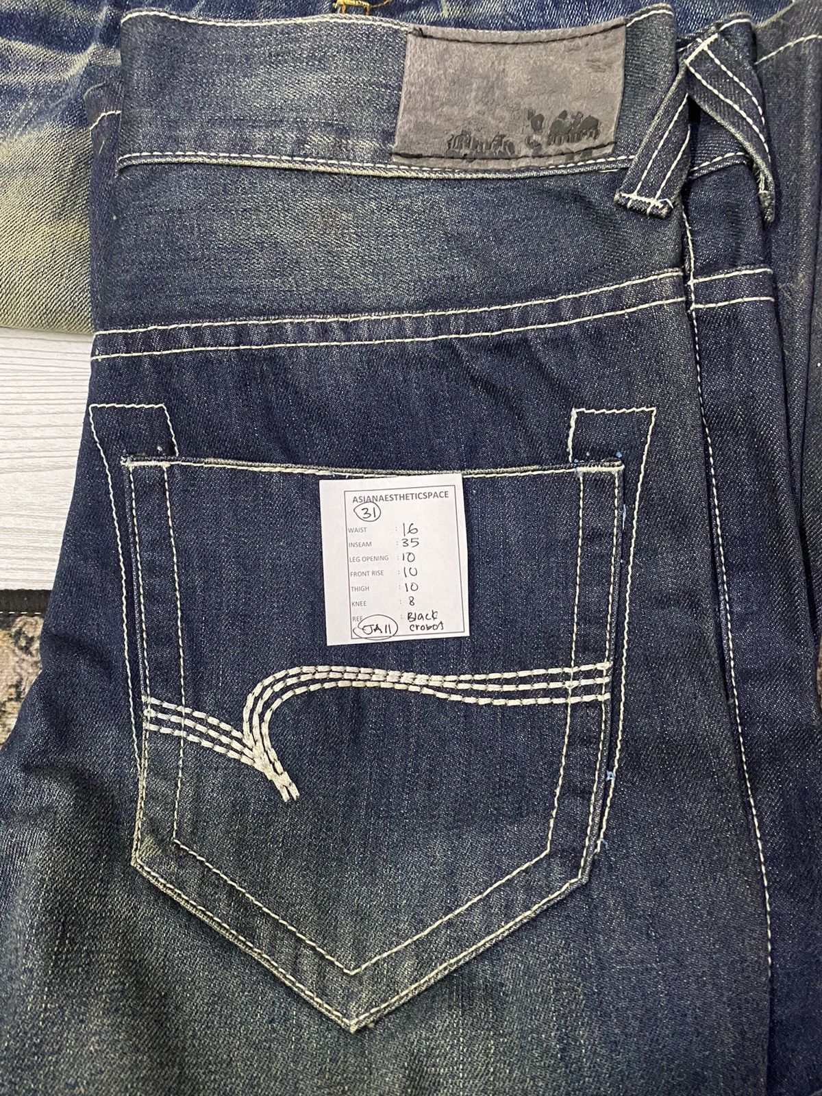 Hysteric Glamour Flare Black Crobot Japan Jean Whisker Honeycomb Style Size US 31 - 17 Thumbnail