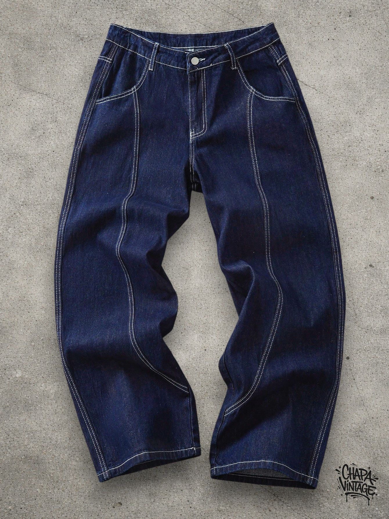 Japanese Brand Dark blue denim jeans Size US 32 / EU 48 - 1 Thumbnail