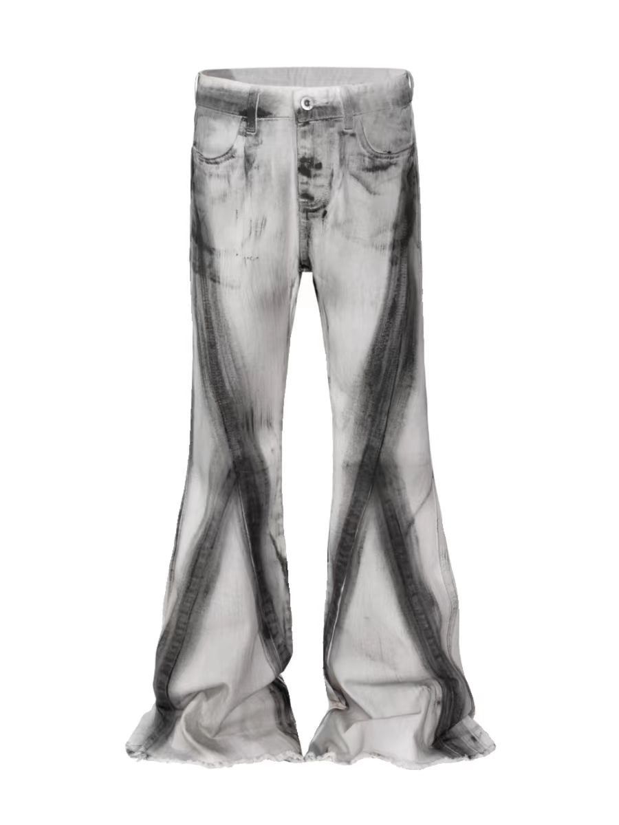 Japanese Brand × Vintage Streetwear Dirty Gradient Baggy White Jeans Size US 30 / EU 46 - 1 Thumbnail