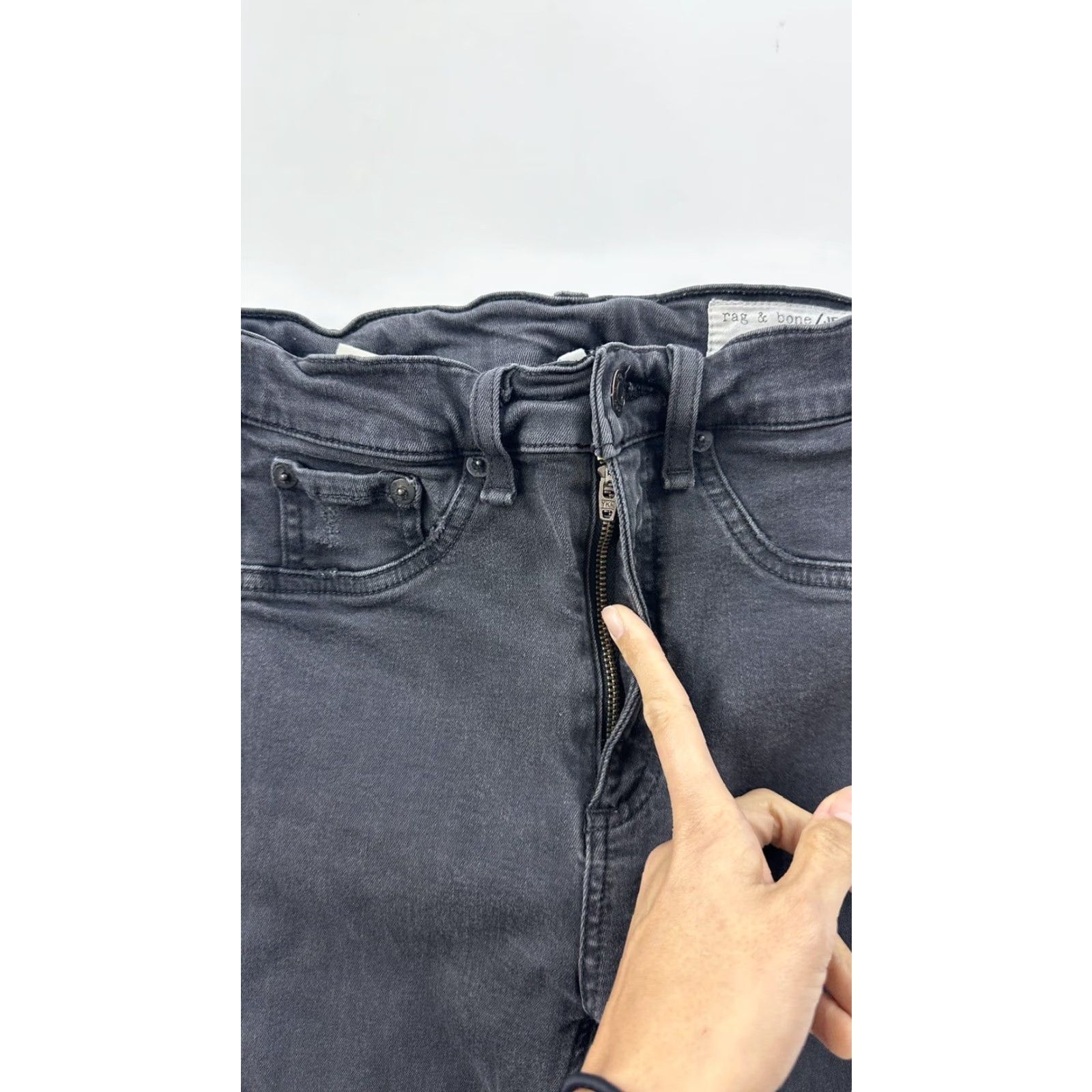 Rag & Bone rag & bone Jeans Women 27 Black High Rise Skinny Distressed Button Zip Slim 29in Inseam Size 27" / US 4 / IT 40 - 7 Thumbnail