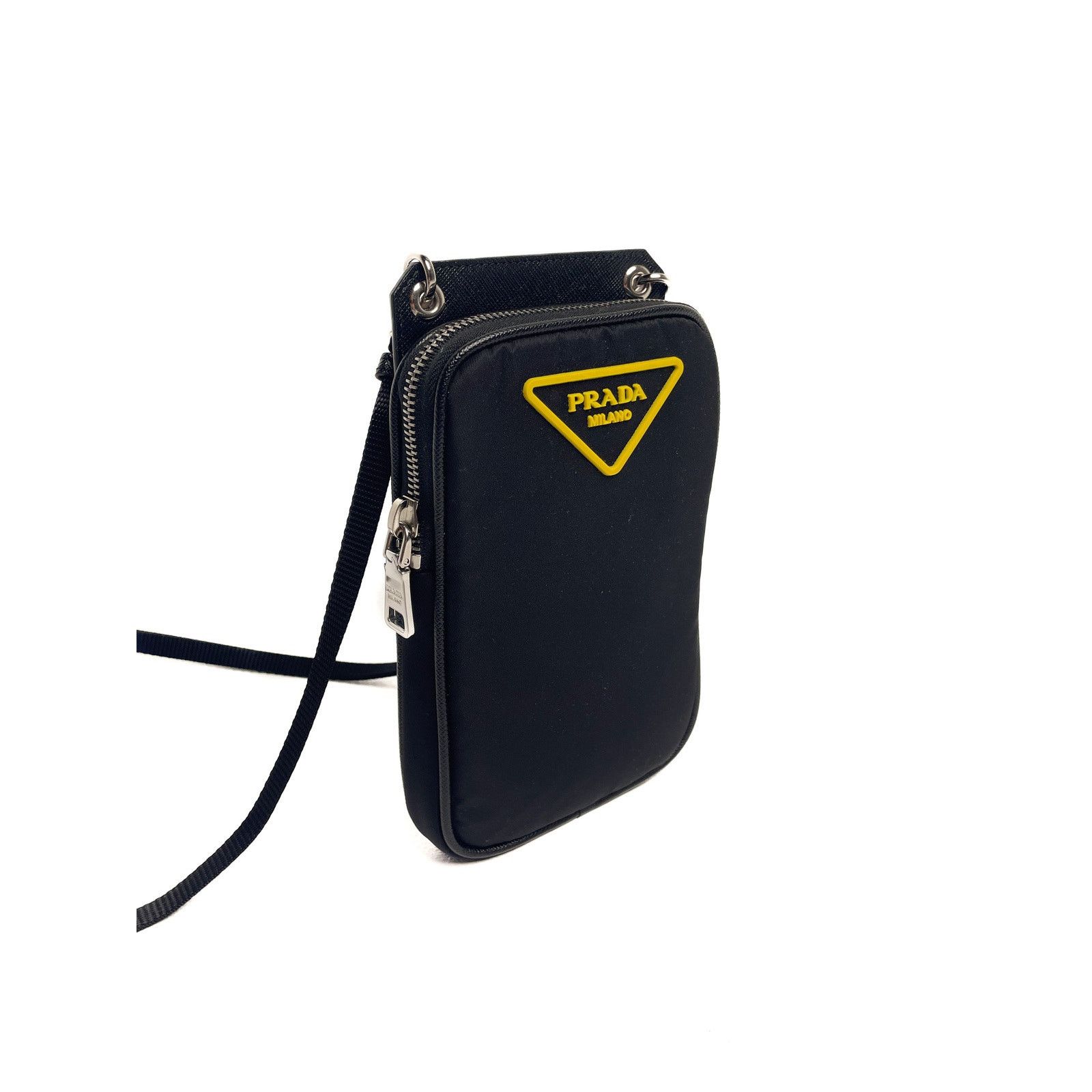 Prada Black Pouch with Yellow Logo Size ONE SIZE - 5 Thumbnail