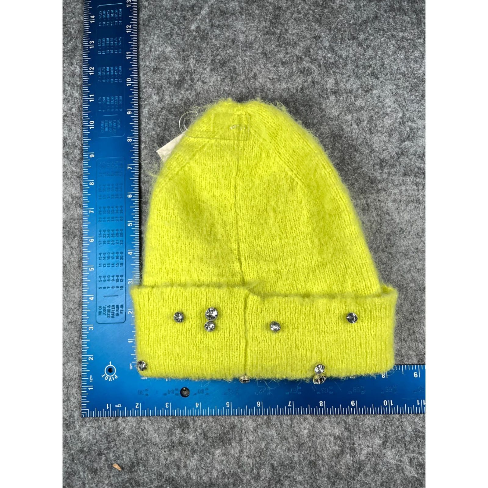 Vintage A New Day Beanie Toque Women One Size Neon Green Knit Jewel Polyester Ski NEW Size ONE SIZE - 4 Thumbnail